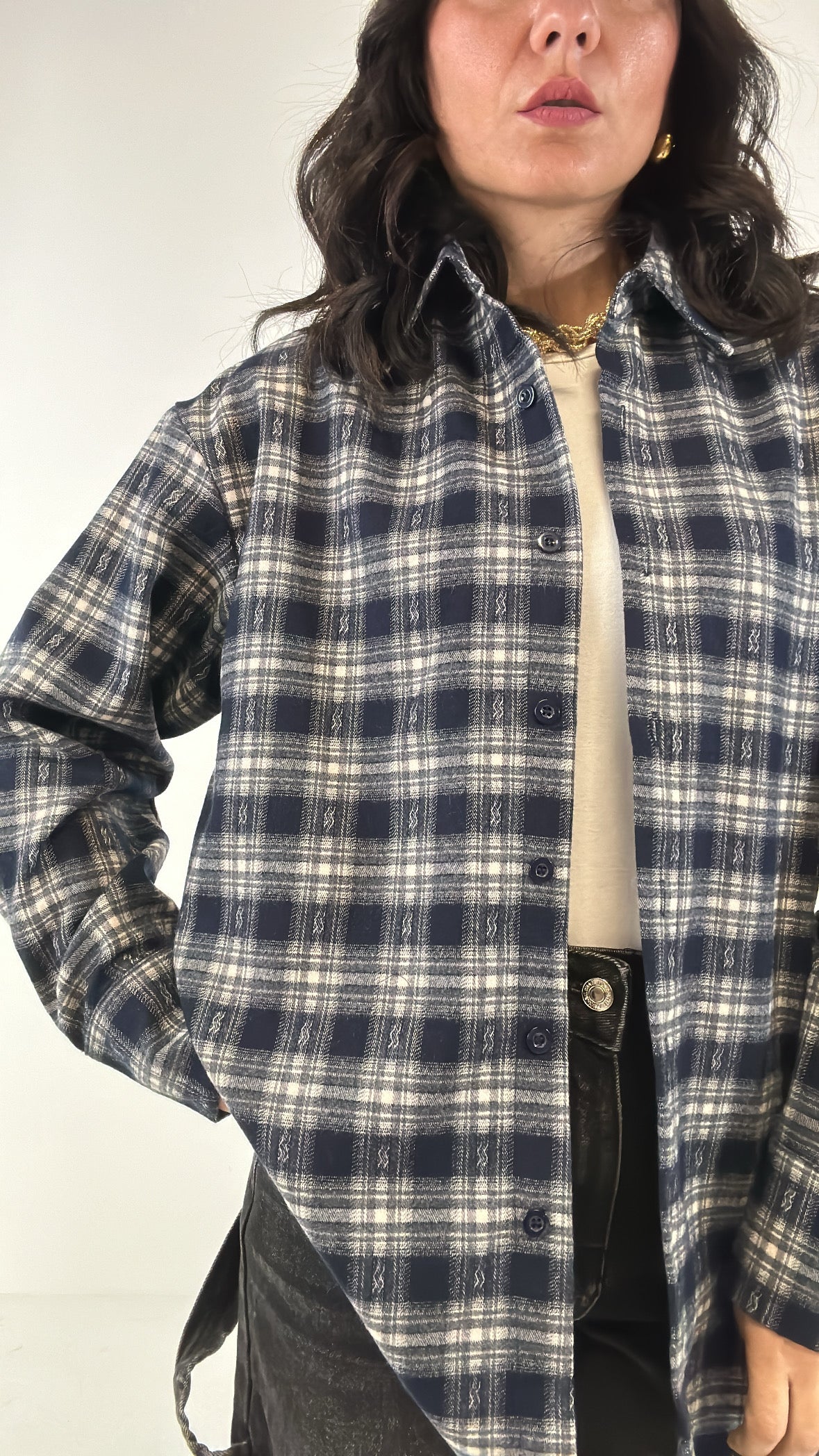 Camicia QUADRI STRAPPETTI - BLU