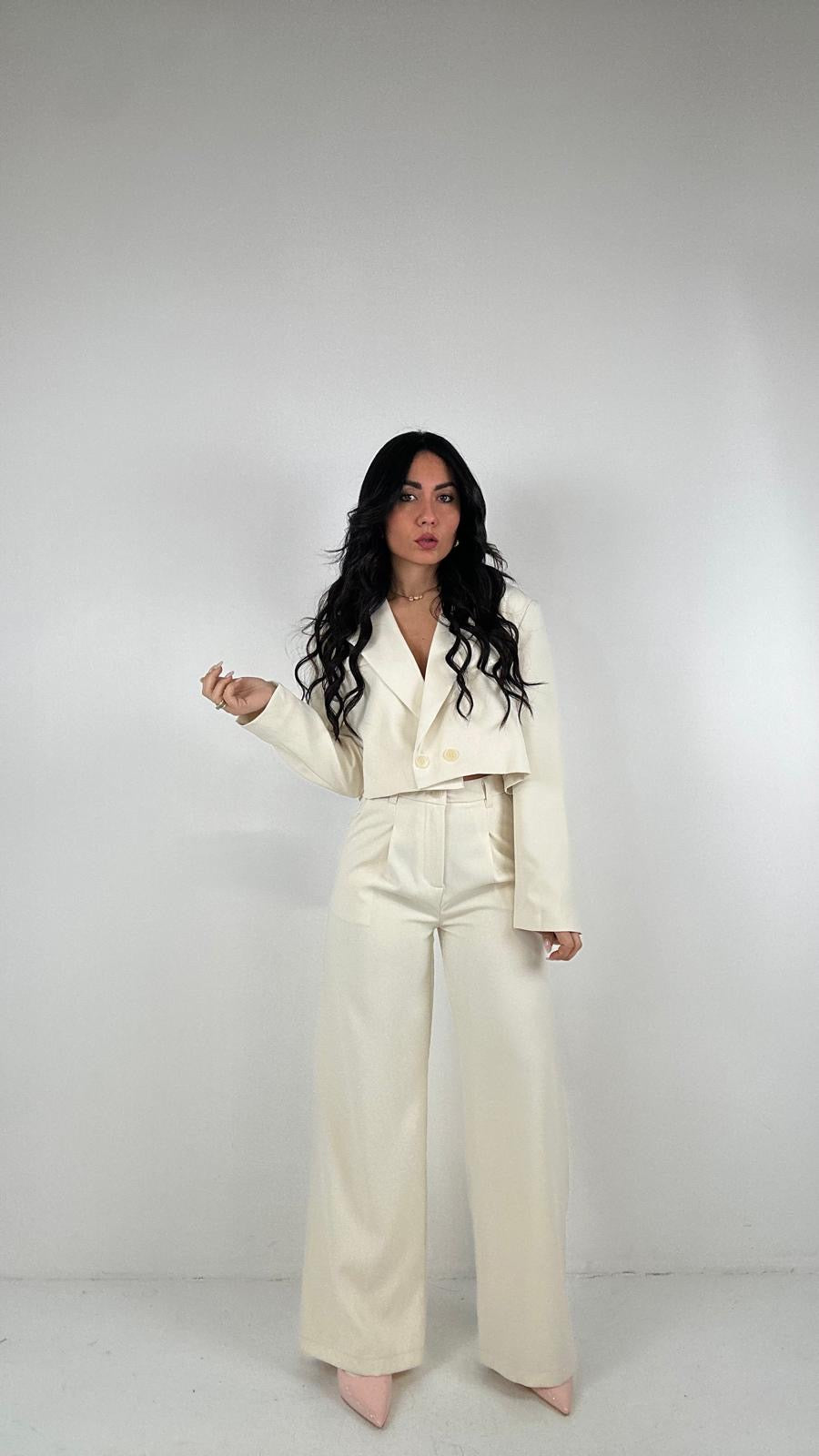 Pantalone PALAZZO ANITA - CREMA