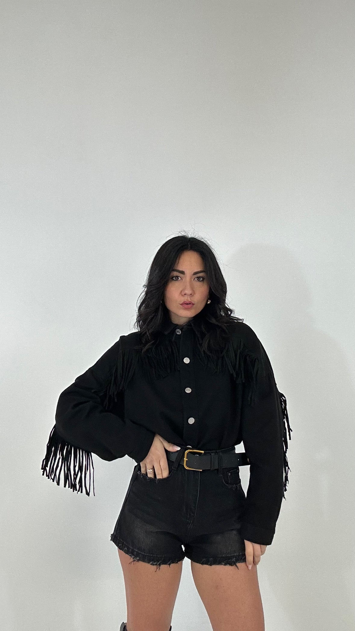 Shorts CON CINTURA SFRANG - NERO