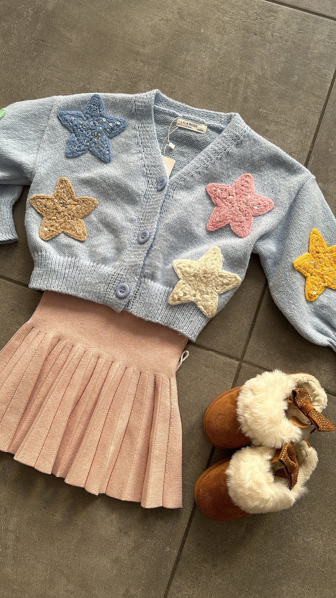 Cardigan STELLE 4-14A - AZZURRO