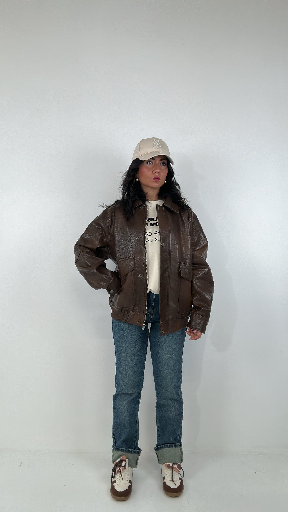 Bomber LUMINA ECOPELLE - MARRONE
