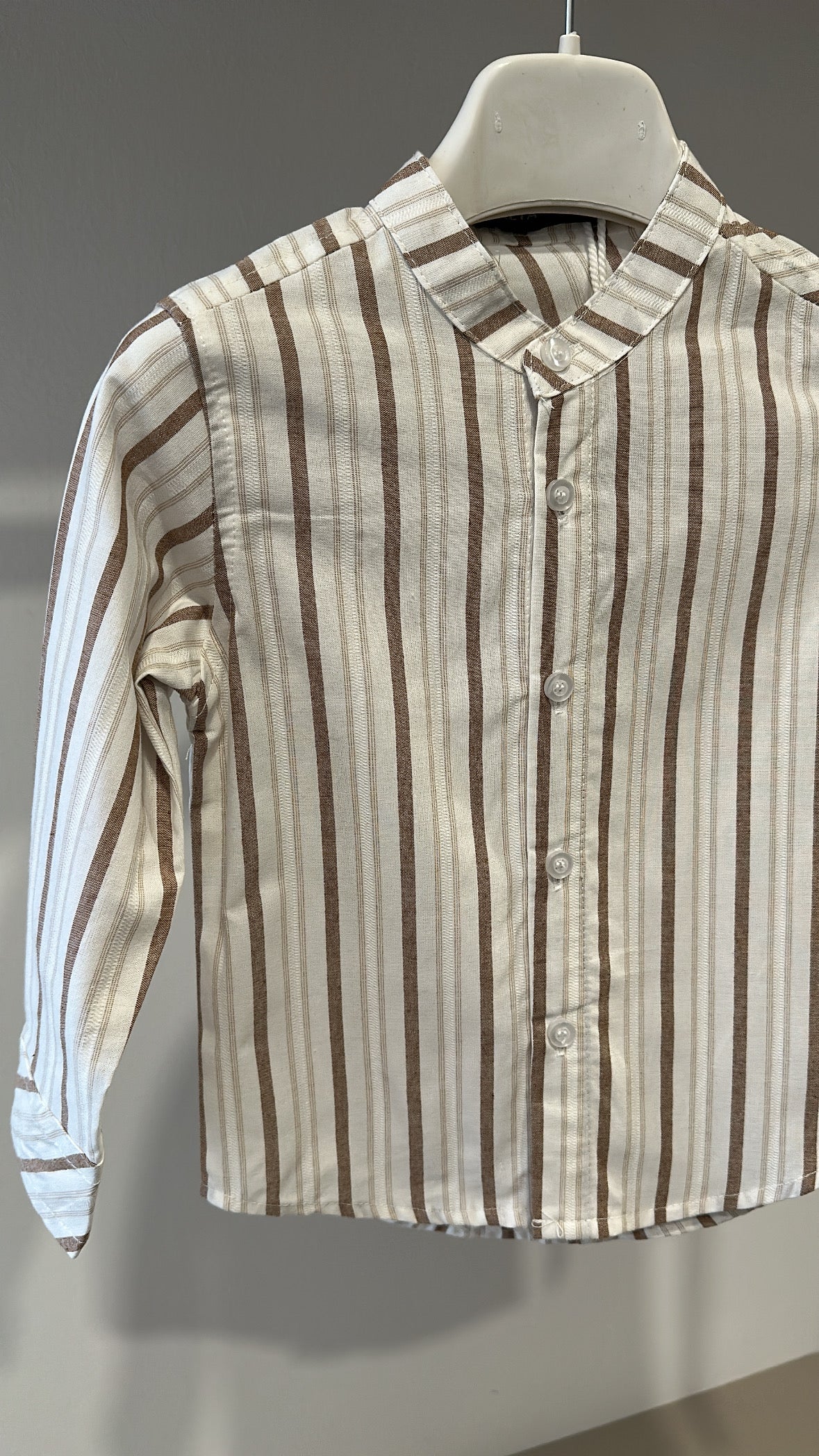 Camicia RIGHE 12-36M - MARRONE