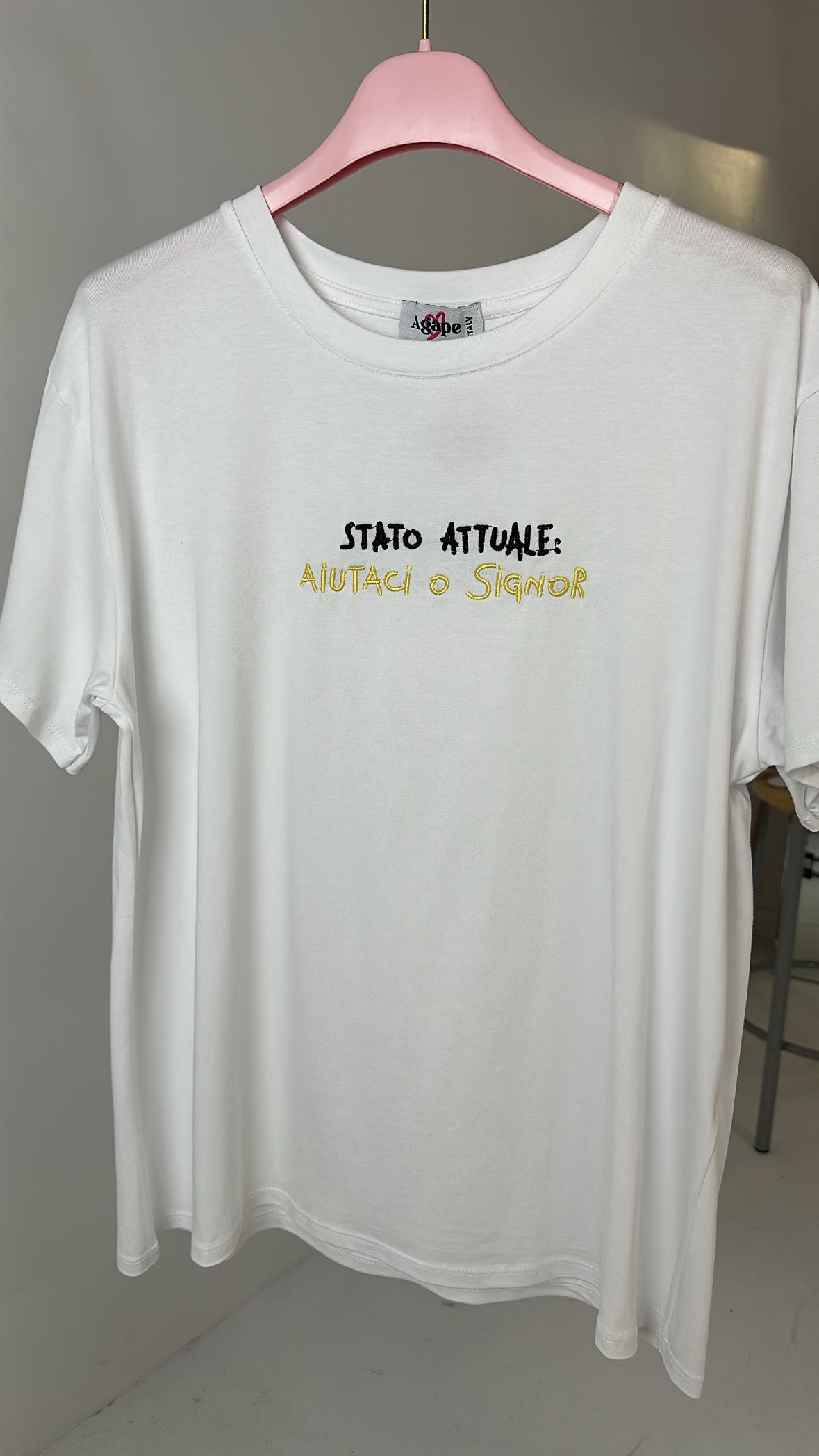 T-shirt STATO ATTUALE AIUTACI O SIGNOR - GIALLO