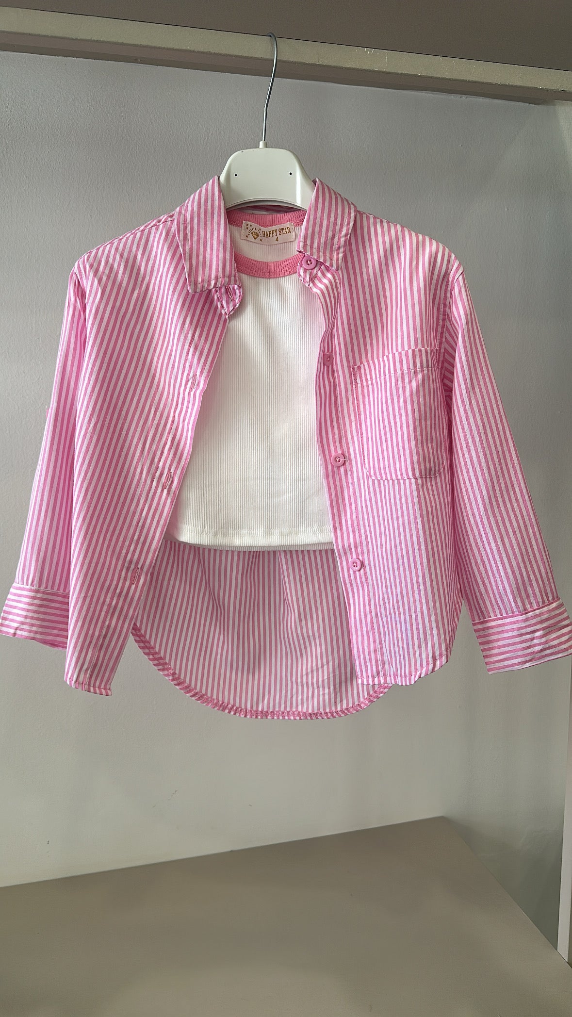 Camicia CON T-SHIRT 4-14A - ROSA