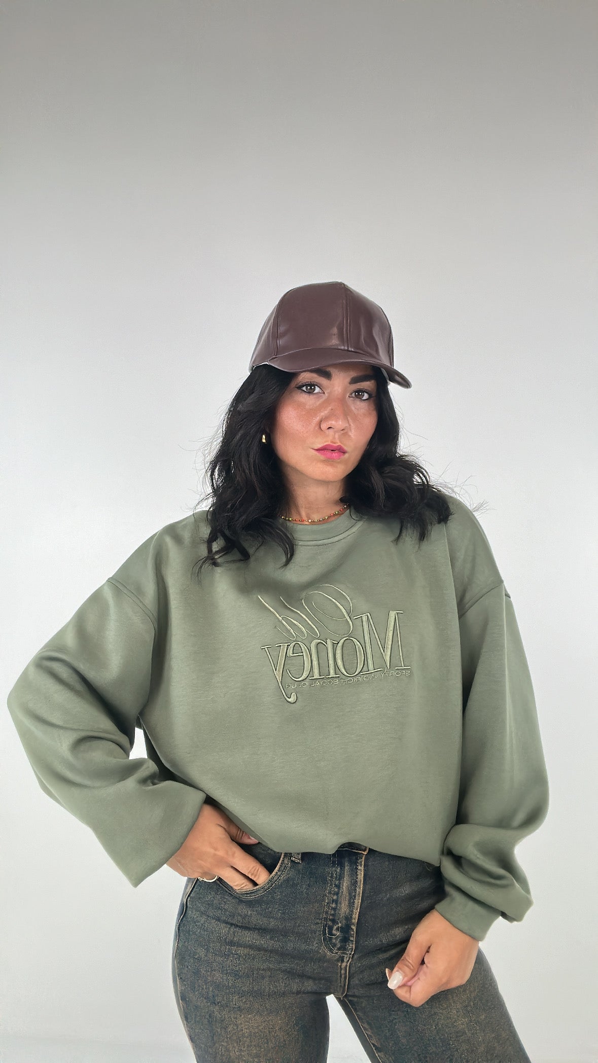 Felpa LUMINA OLD MONEY - VERDE MILITARE