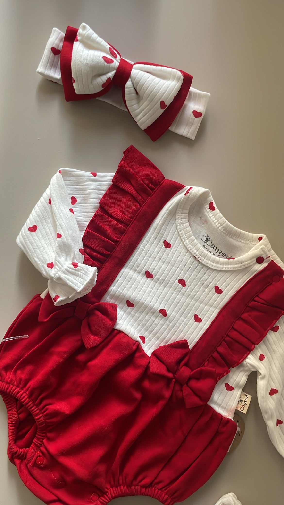 Pagliaccetto CUORICINI 3-12M - ROSSO