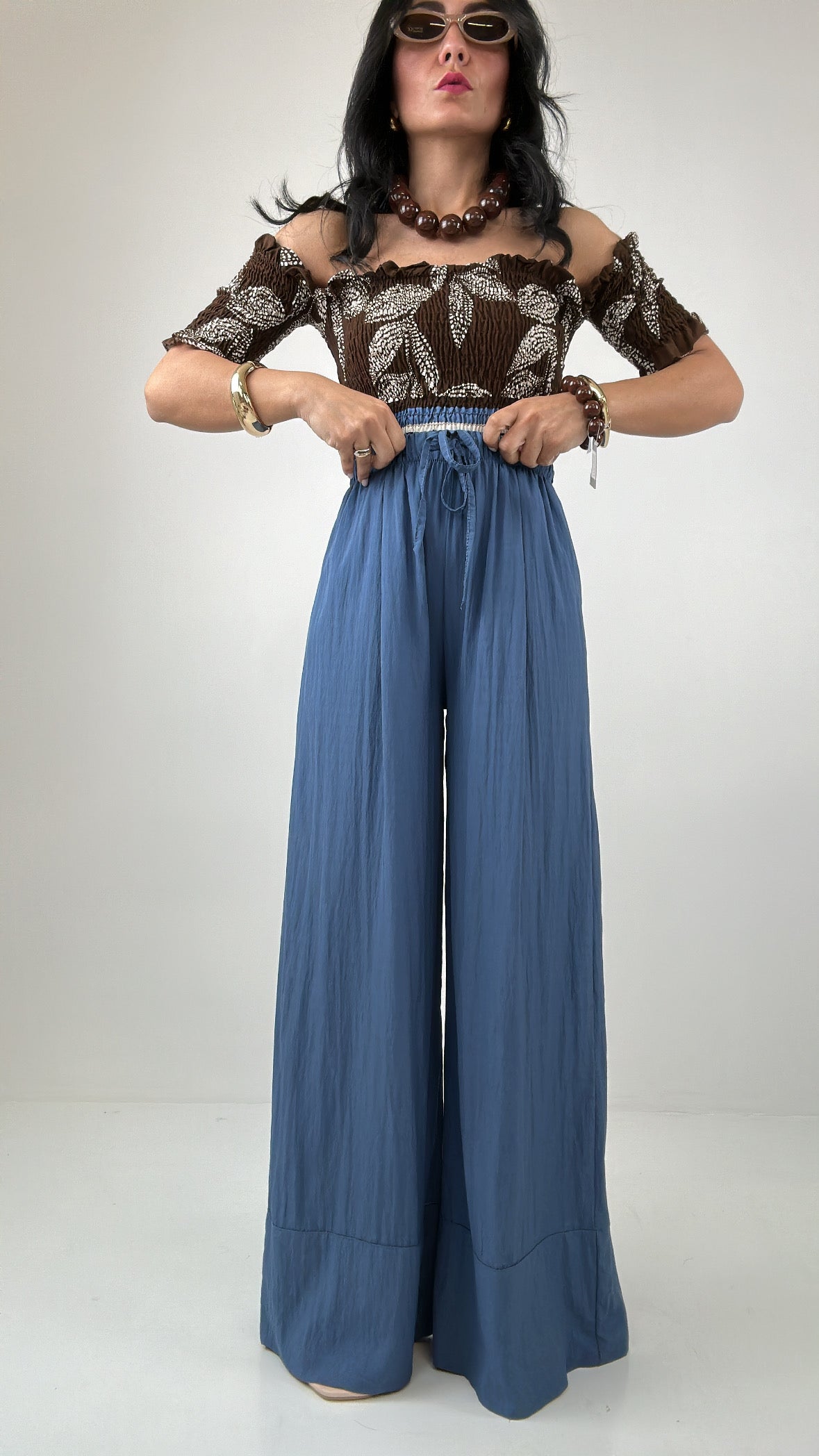 Pantalone COMODO LACCETTO - AZZURRO