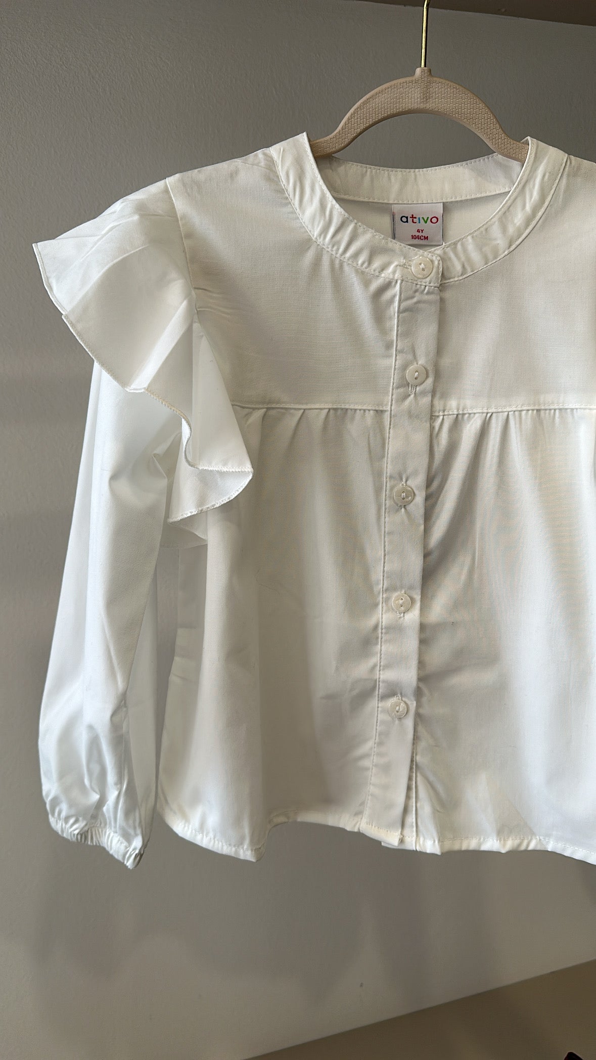 Camicia ATI VOLANT 4-14A - BIANCO