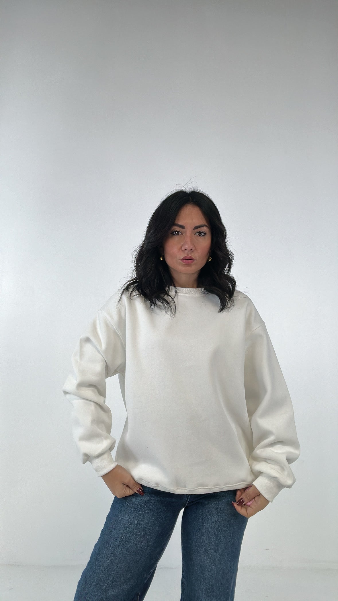 Felpa BASIC COLOR - BIANCO