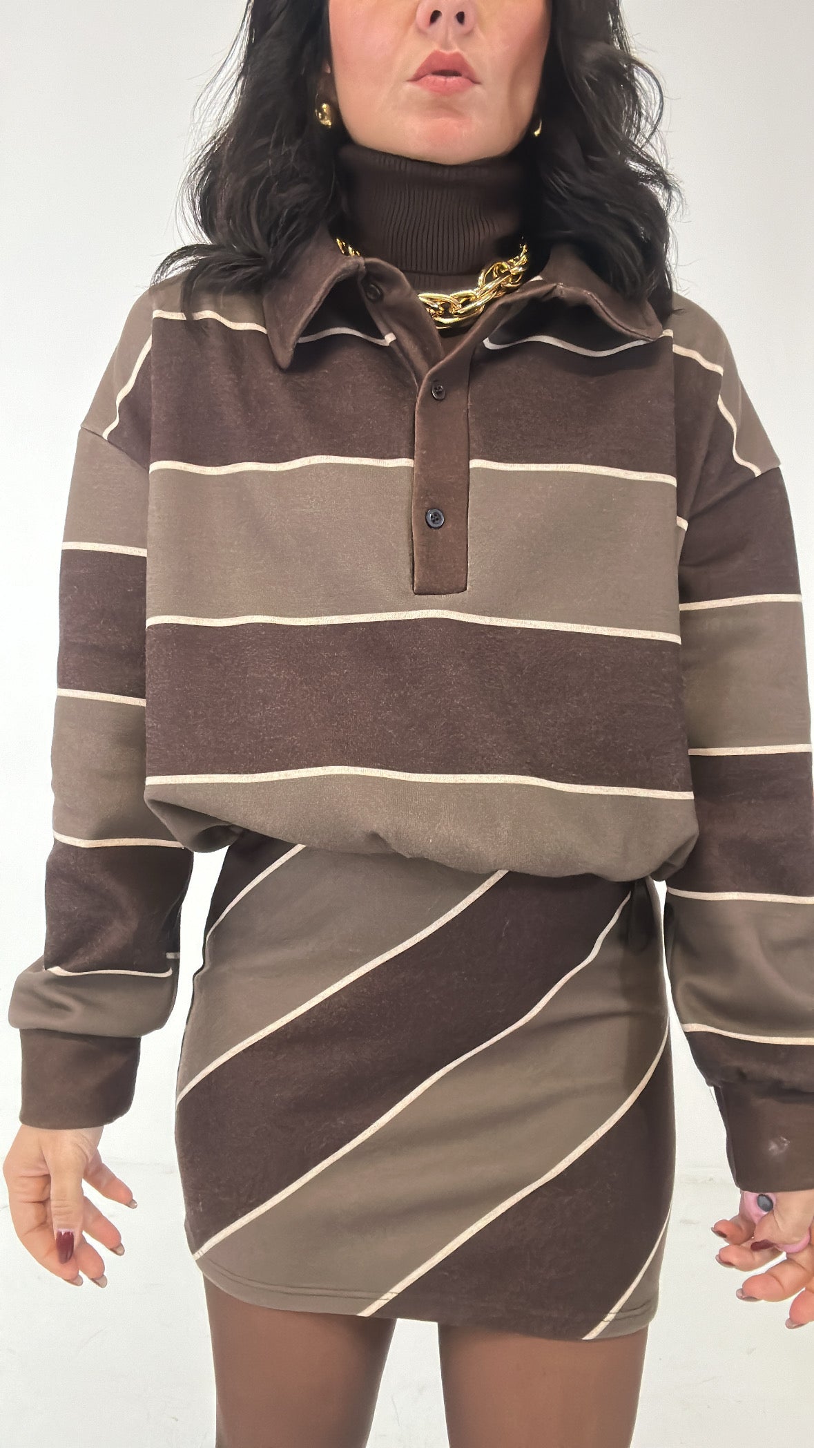 Completo RIGHE TRASVERSALI - MARRONE