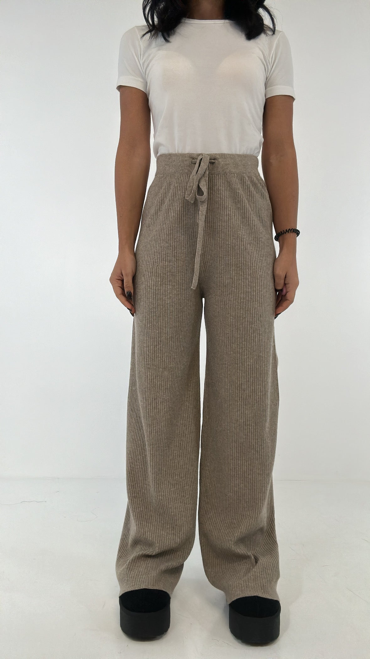 Pantalone IN MAGLIA COSTINE - BEIGE