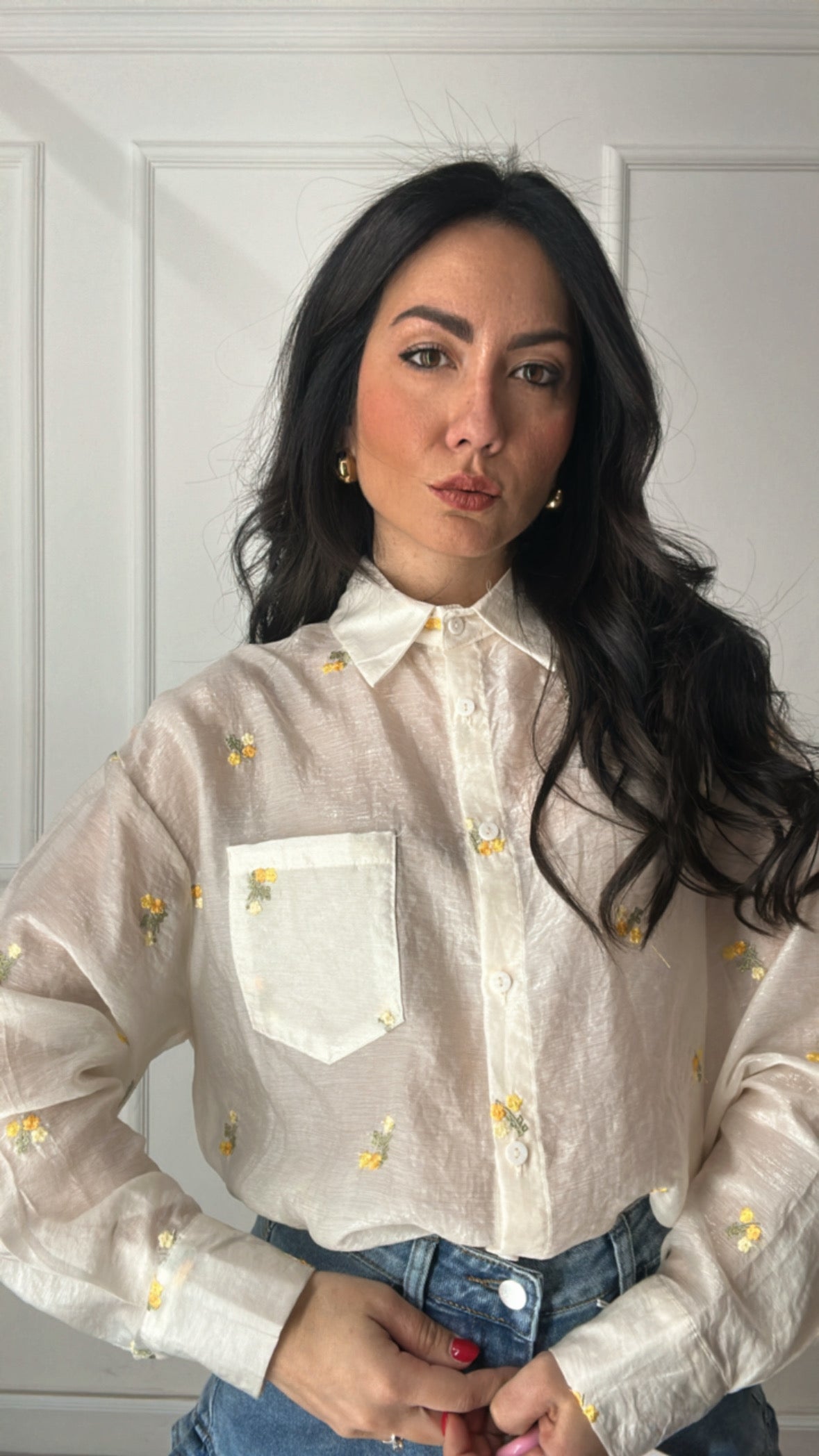 Camicia FIORELLINI - PANNA
