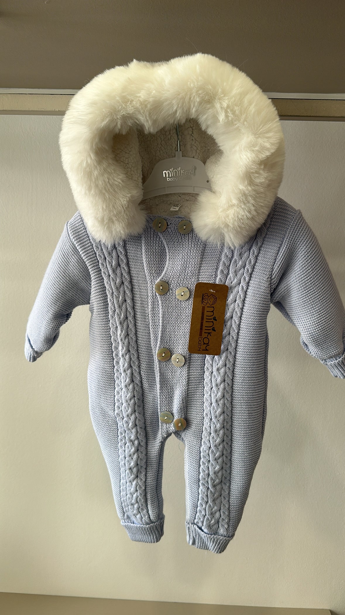 Tutina CON PELLICCIA 6-12M - CELESTE