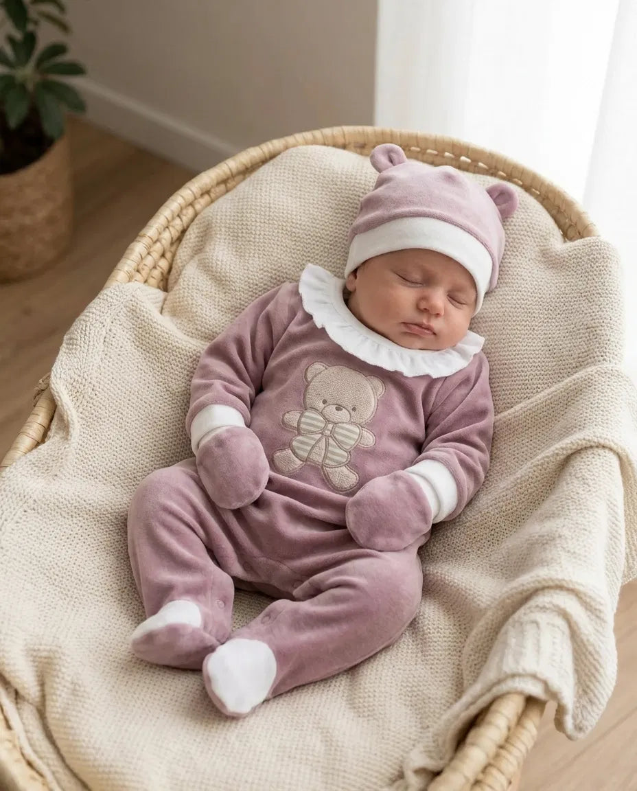 Set TUTINA+CAPPELLO+MUFFOLE - ROSA
