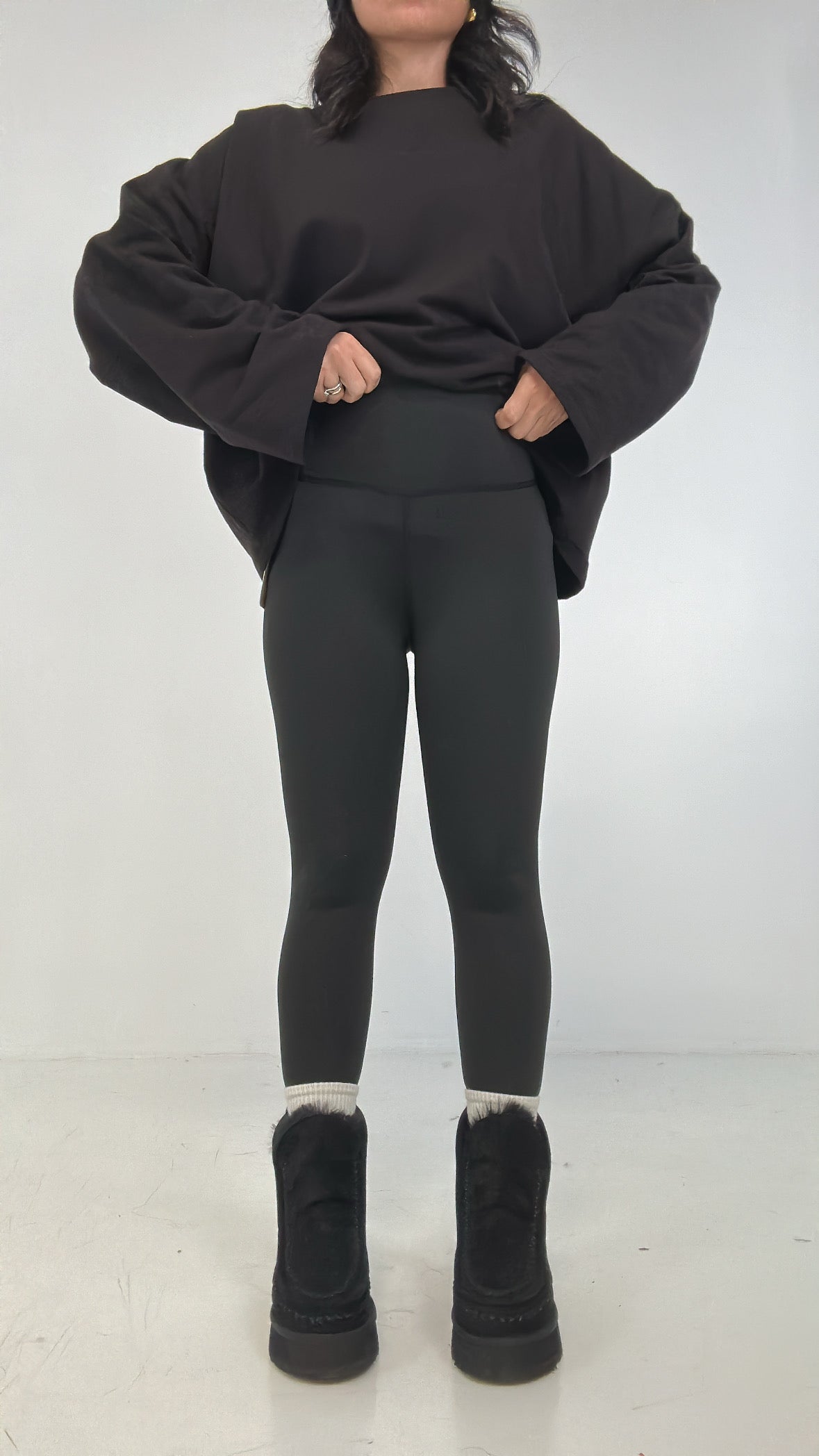 Leggins TECNICO E FELPATO - NERO