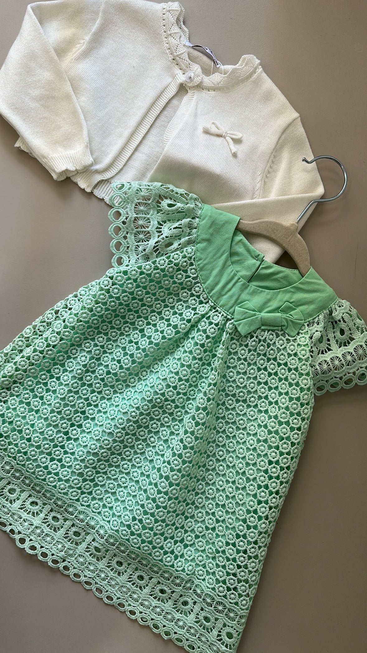 Vestitino CON CARDIGAN 3-18M - VERDE