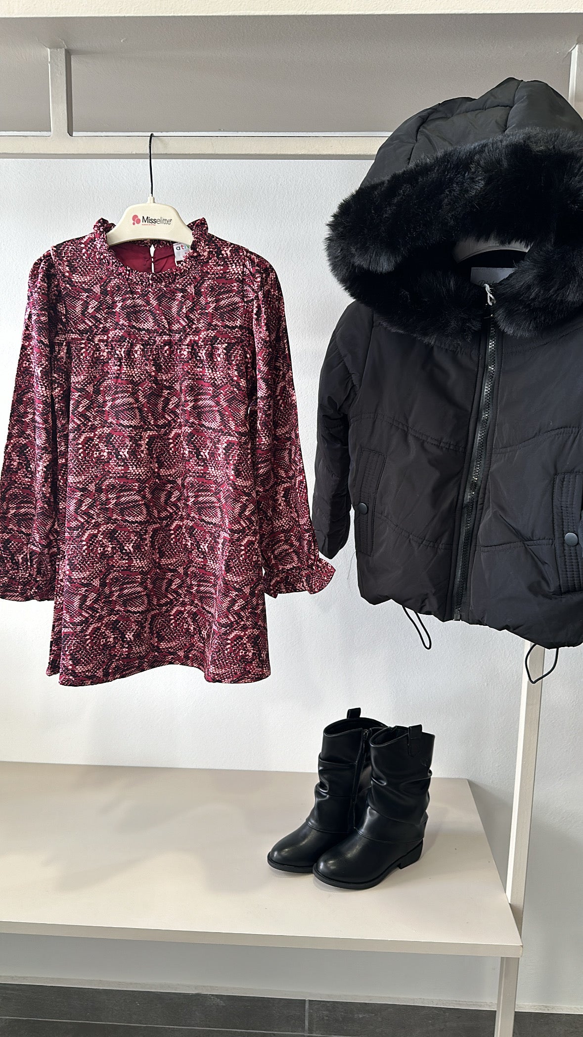 Giubbino PELLICCIOSO INTERNO 4-14A - NERO