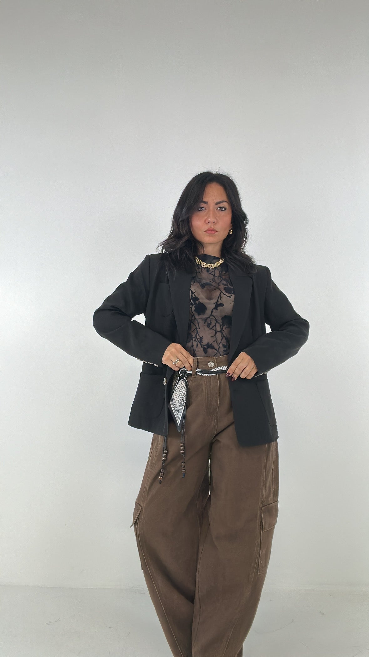 Jeans BALLON CINTURINO - MARRONE