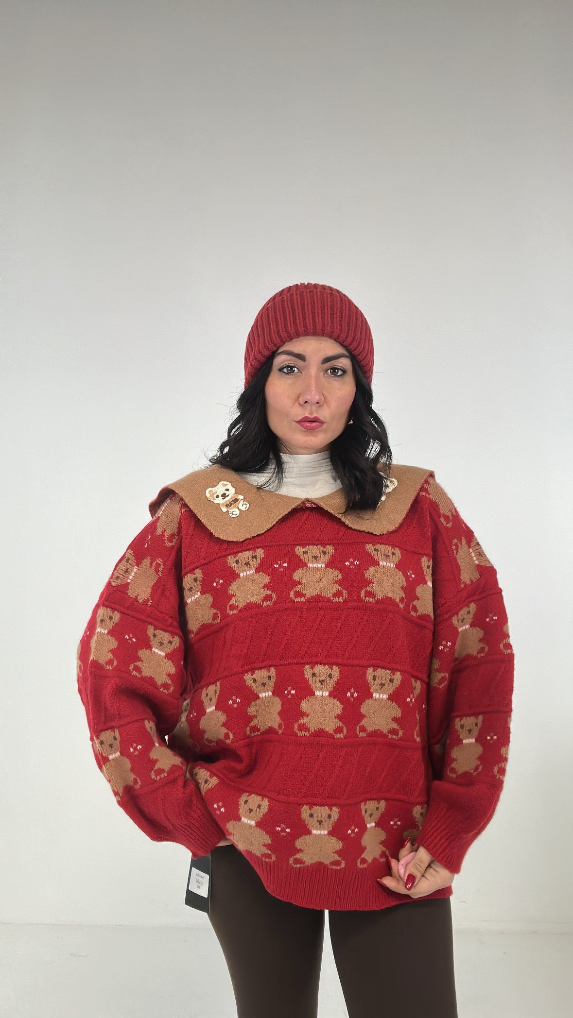 Pull TEDDY COLLETTO - ROSSO