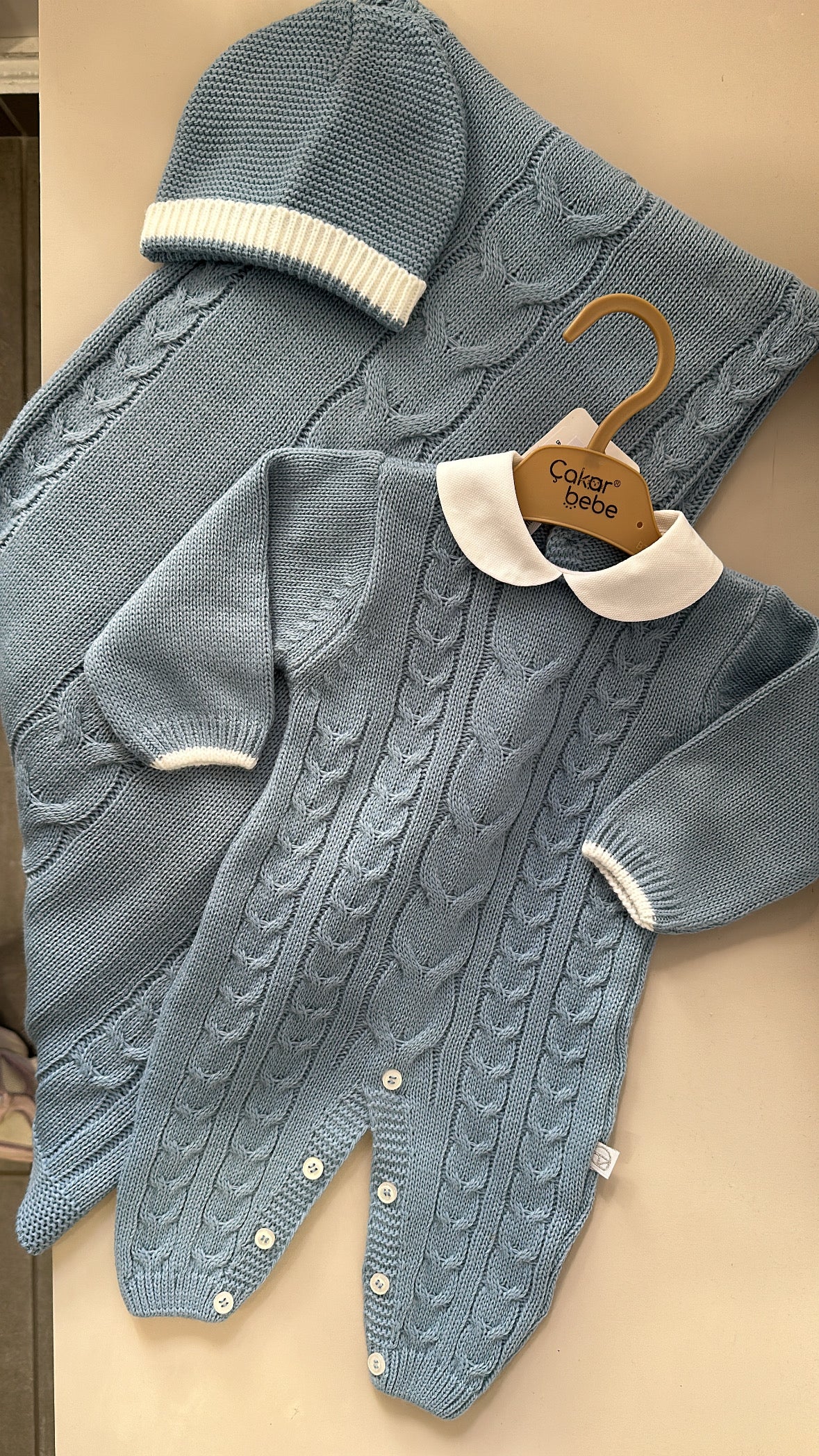 Set NASCITA TRECCIA - AZZURRO