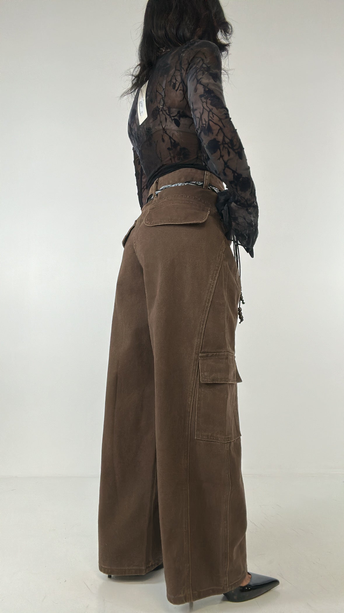 Jeans BALLON CINTURINO - MARRONE