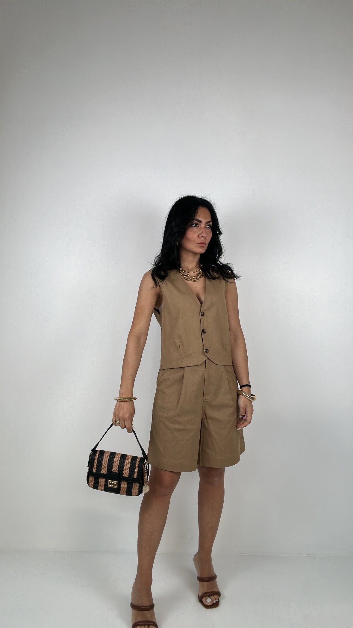 Completo GILET CORTO - CAMMELLO