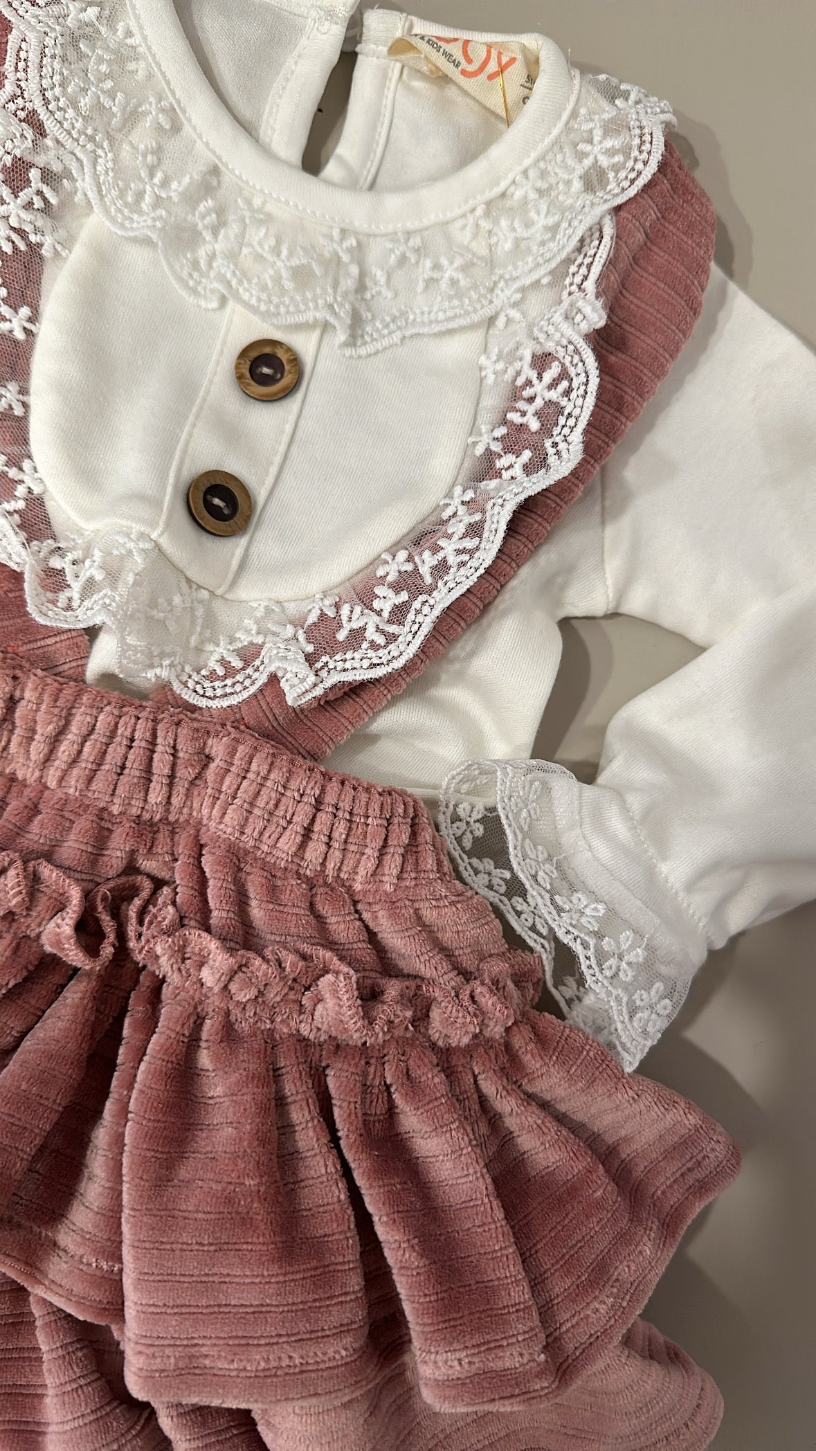 Pagliaccetto VELLUTO 6-18M - ROSA