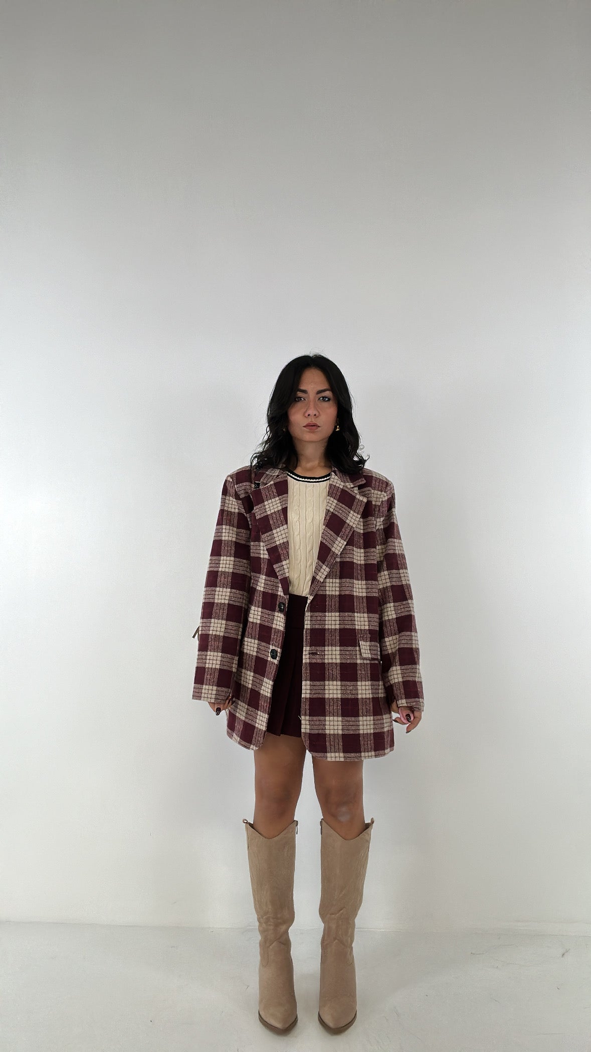Blazer PANNO QUADRI - BORDEAUX