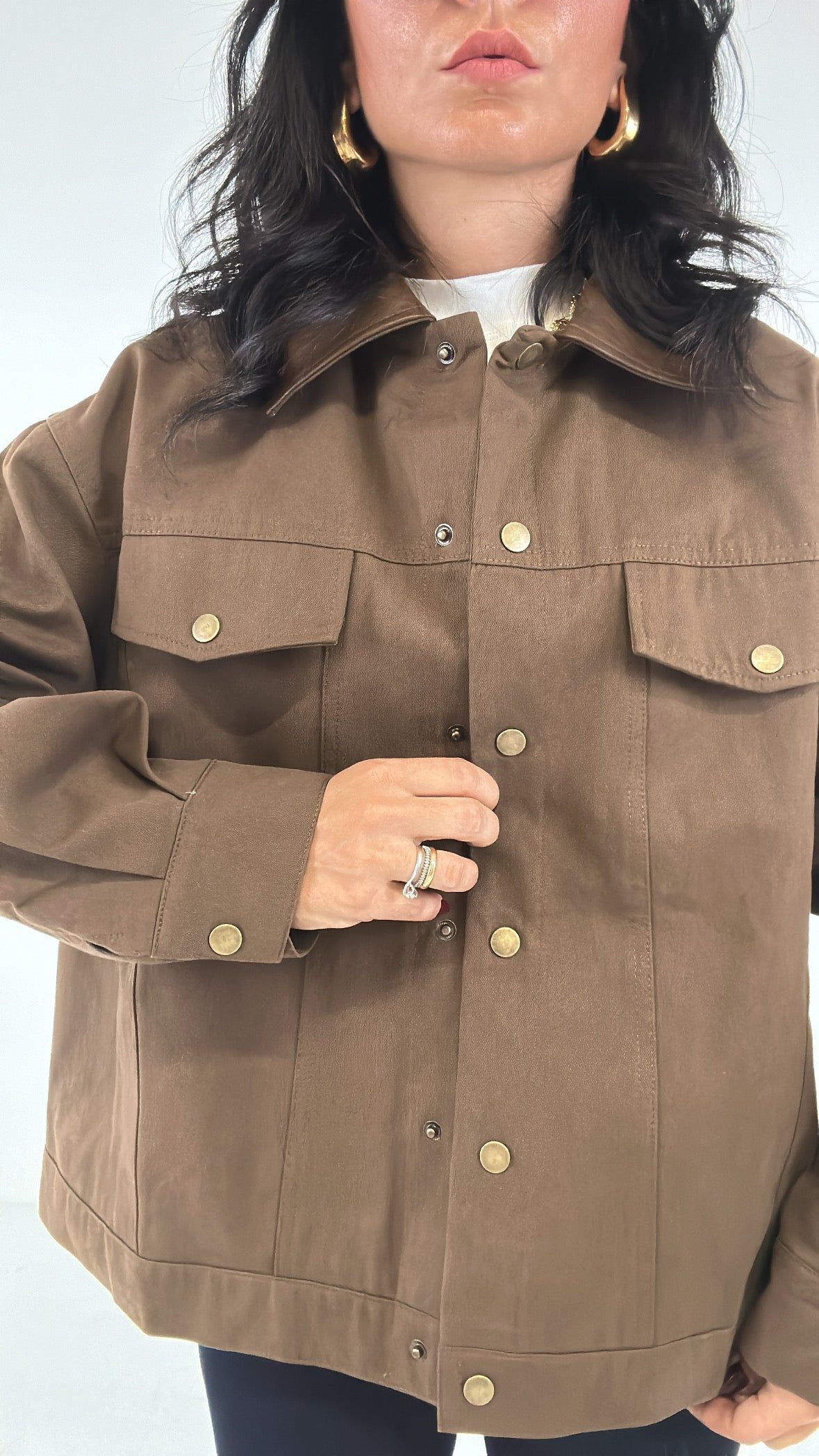 Giubbino COLLETTO ECOPELLE - MARRONE