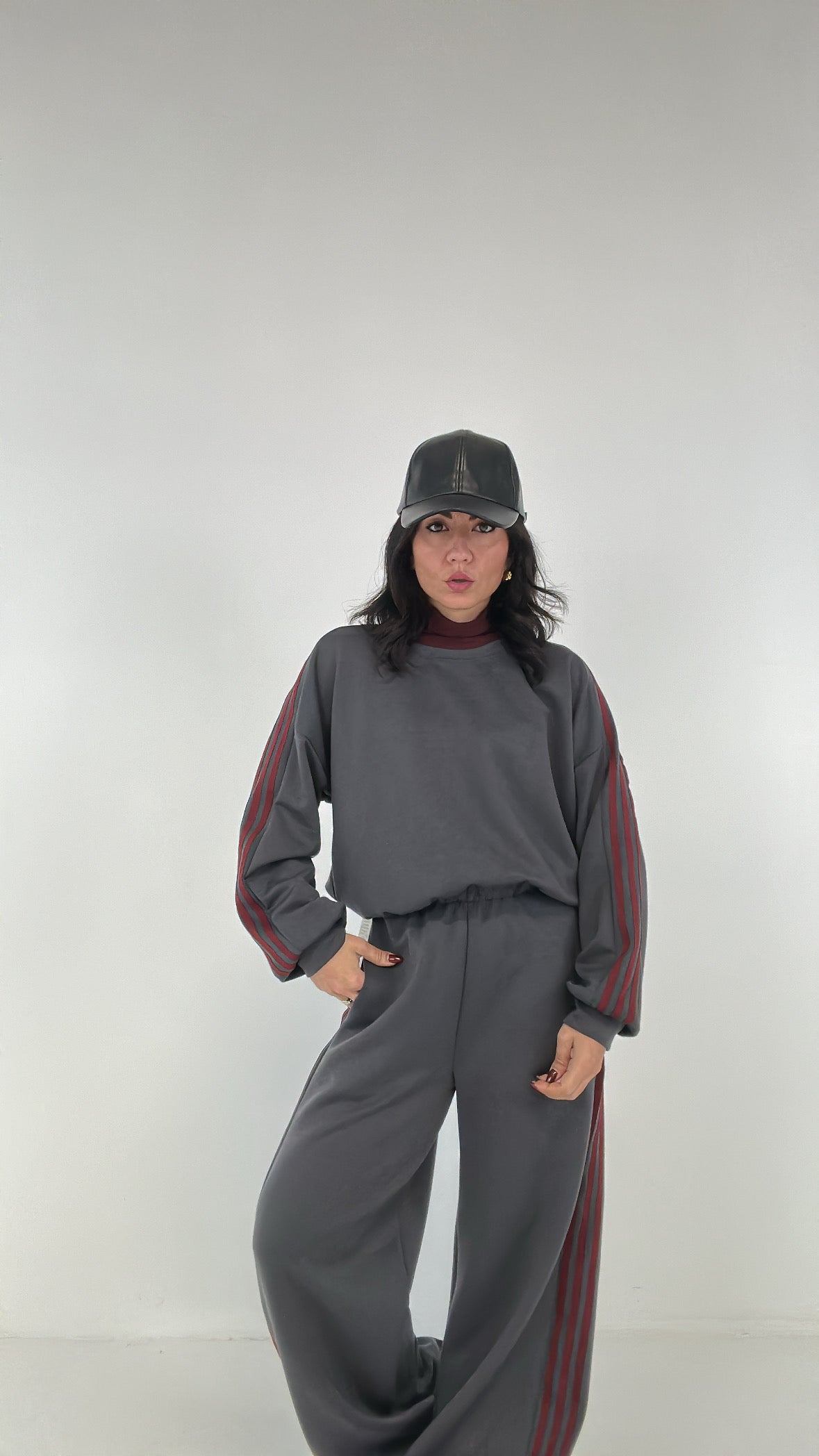 Felpa STRIPES - GRIGIO