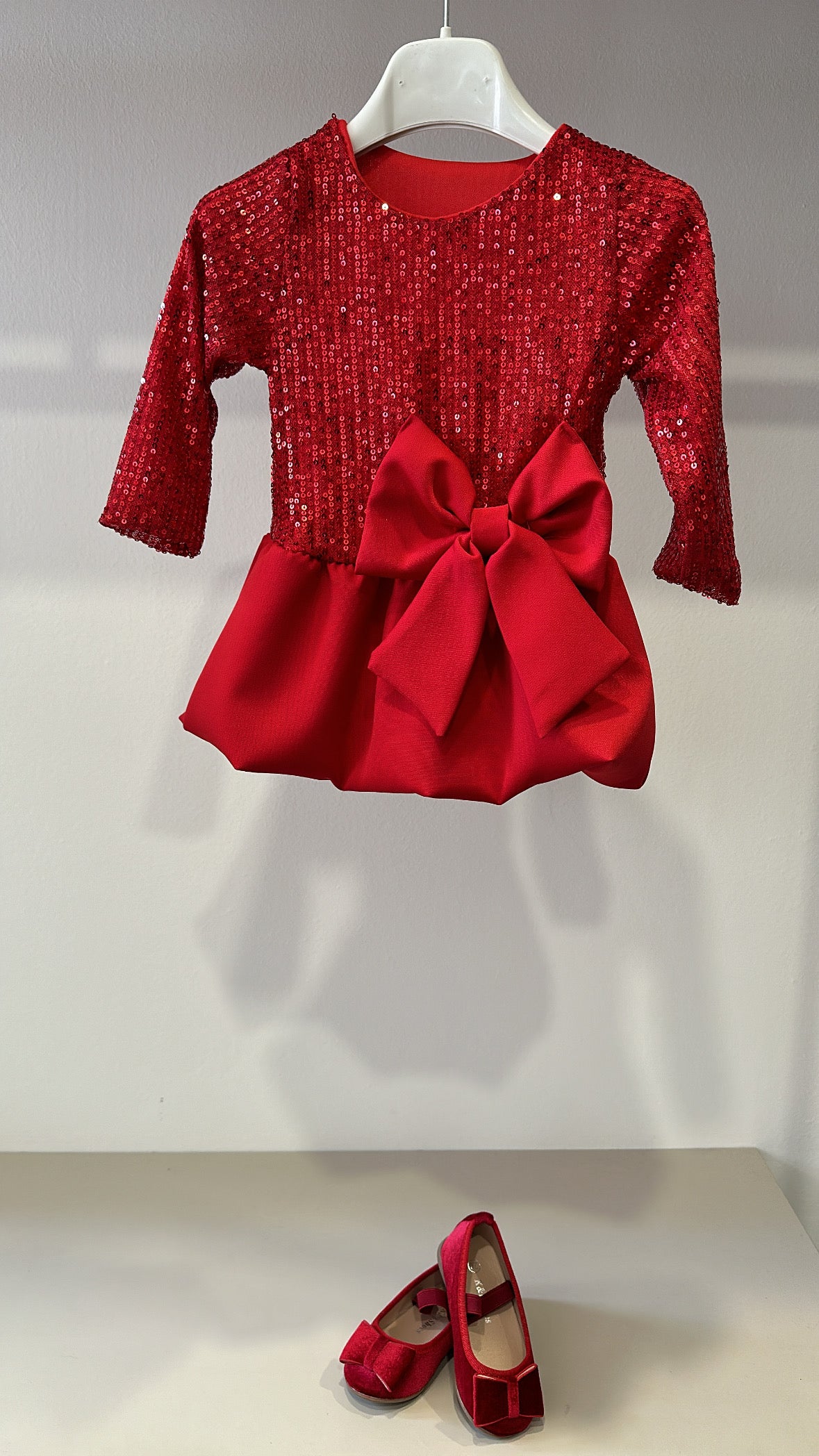 Vestitino CON PAILLETTES 12-36M - ROSSO