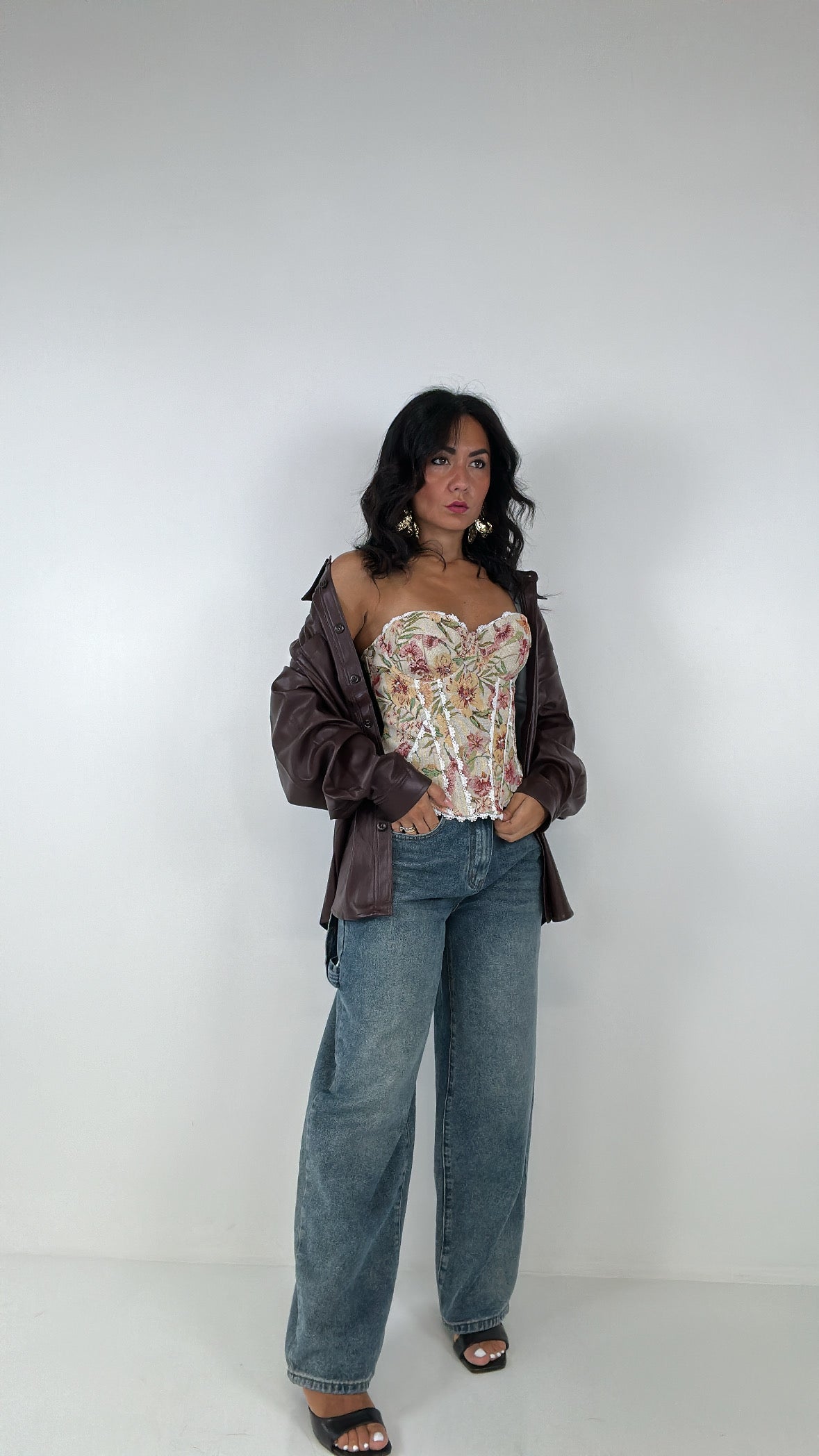 Camicia ECOPELLE OVER - BORDEAUX