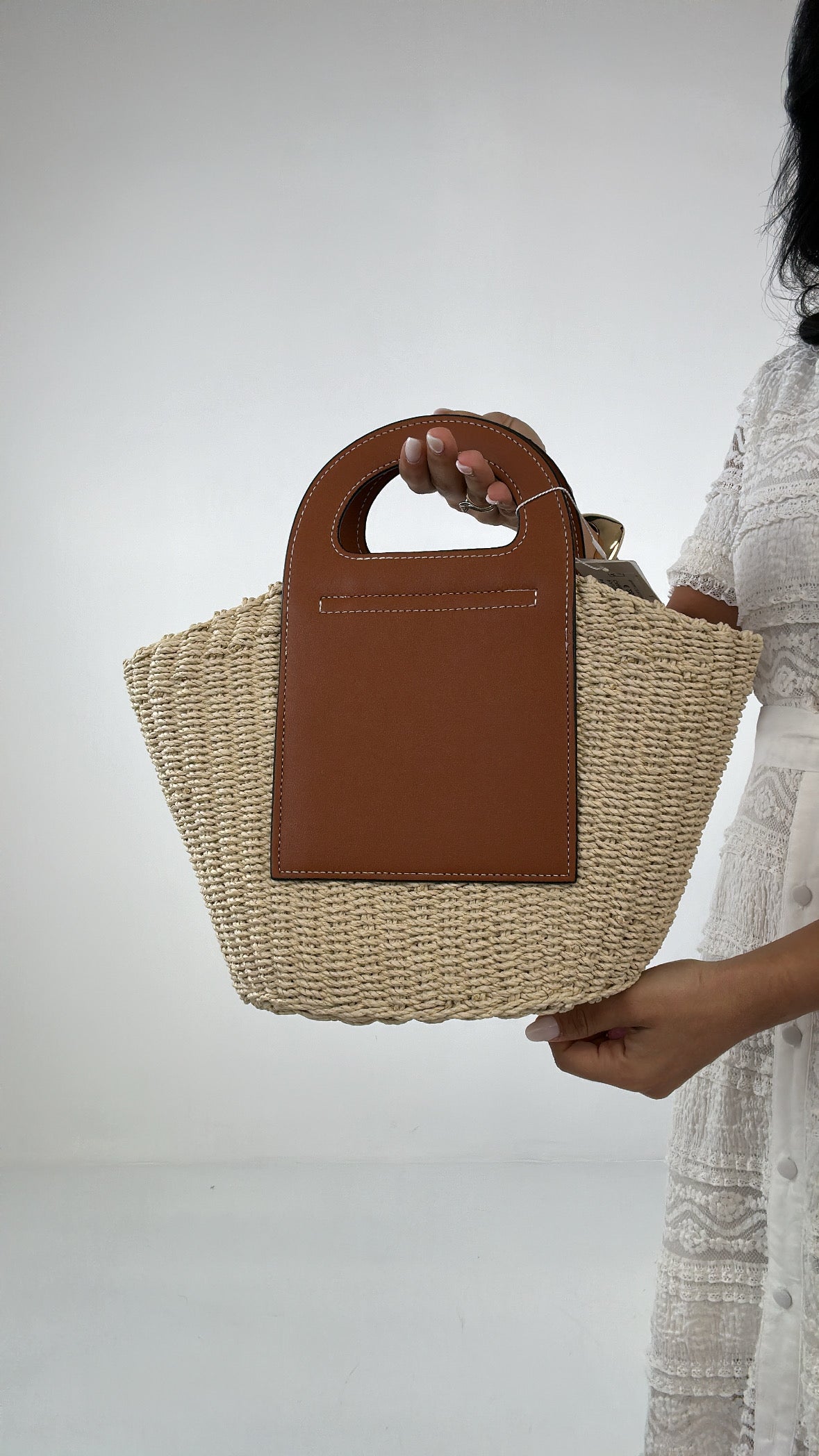 Borsa CERCHIO RAFFIA - CAMMELLO