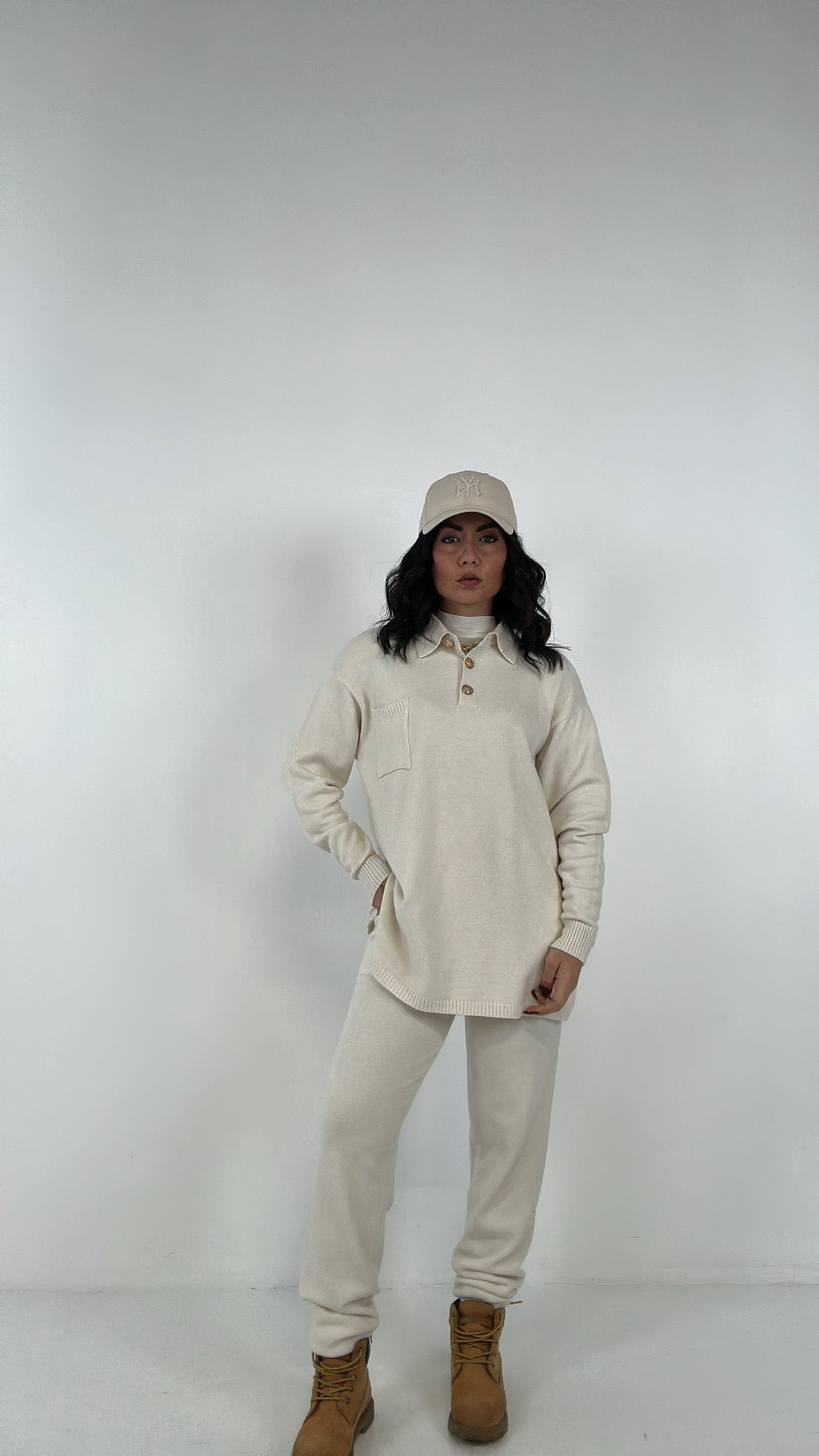 Completo CON POLO IN MAGLIA - PANNA