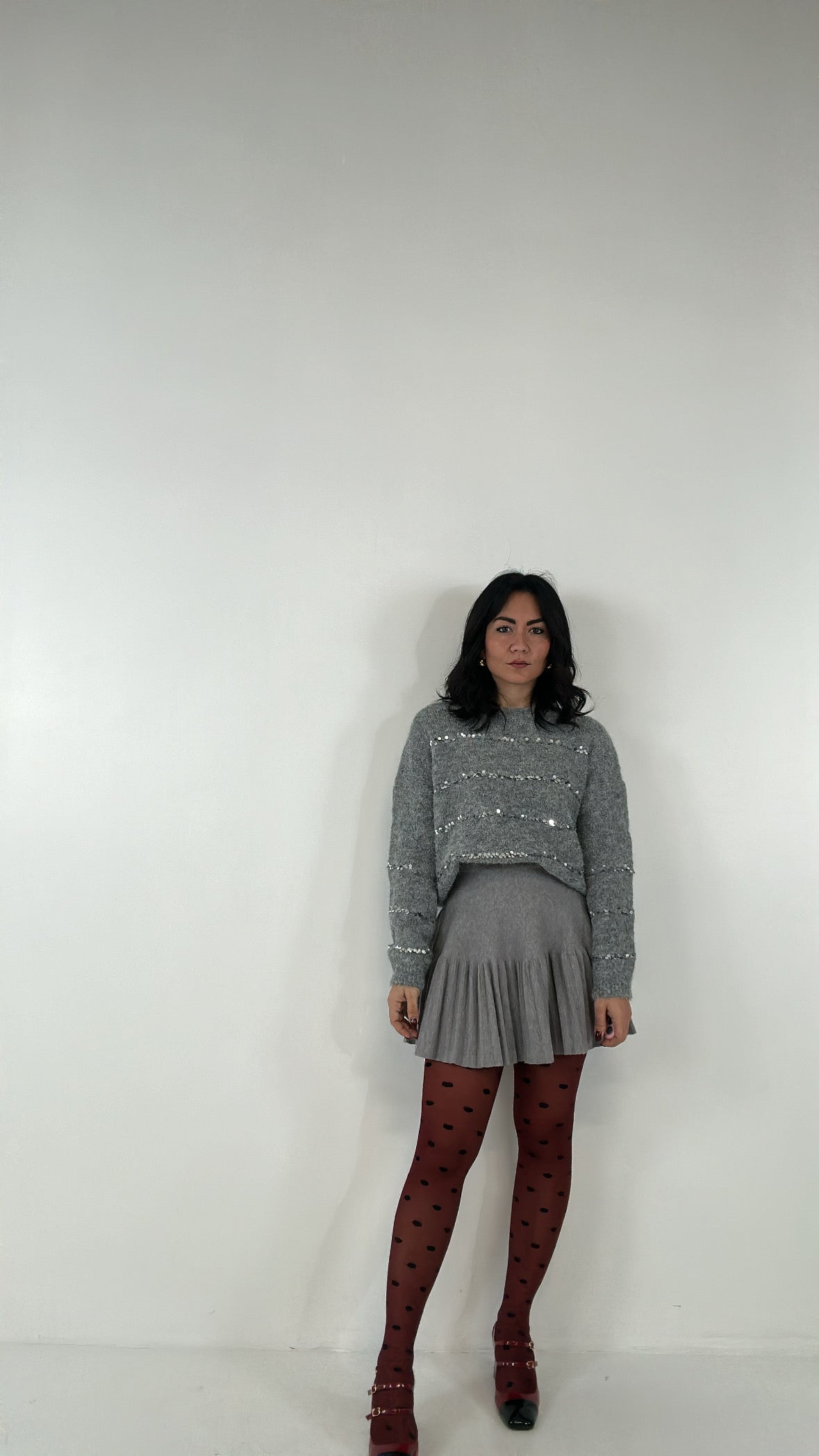 Gonna IN MAGLIA PLISSE' - GRIGIO