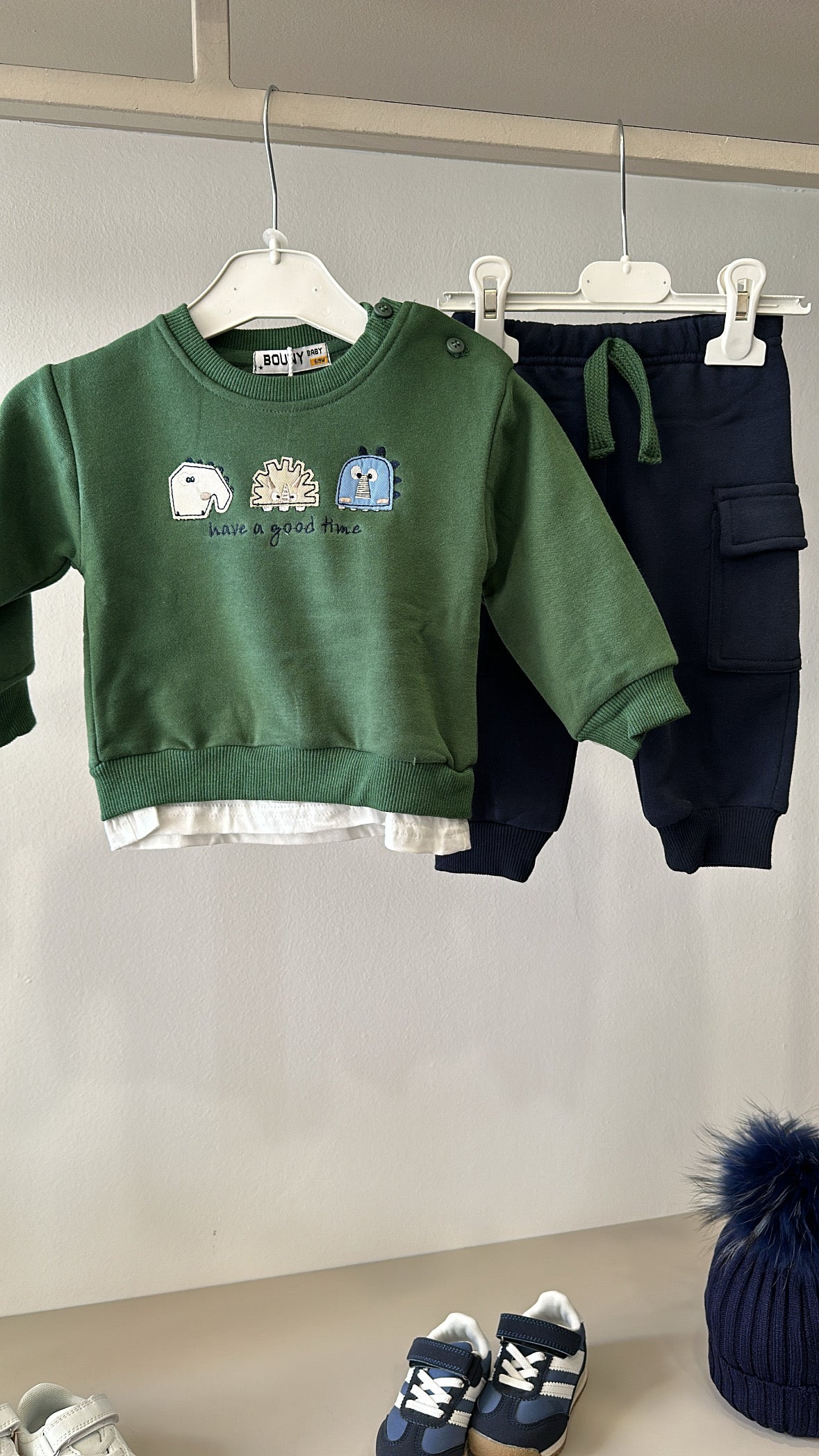 Tuta HAVE A GOOD 3-24M - VERDE