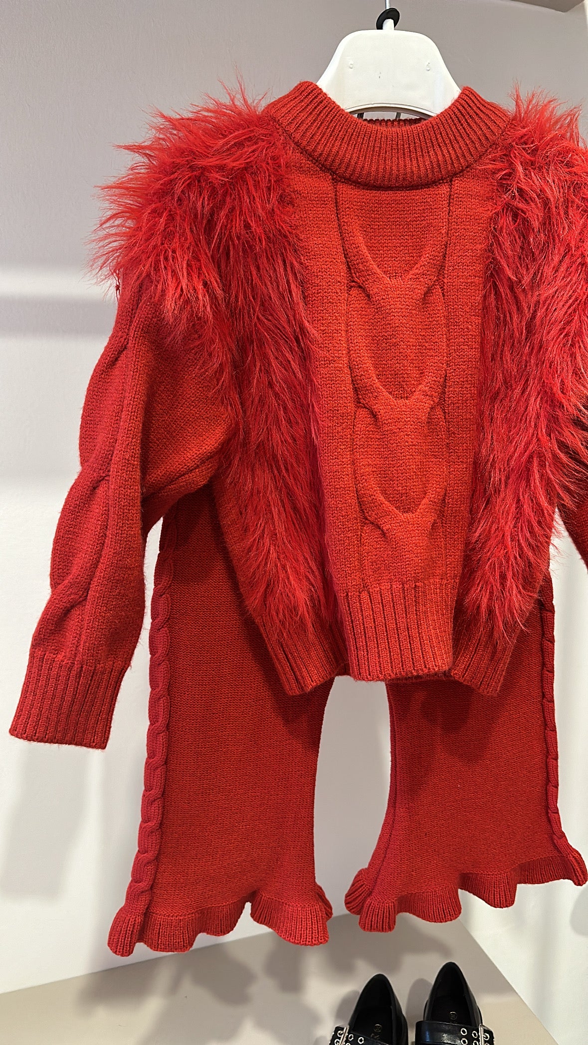 Coordinato PELUCHE E TRECCE - ROSSO