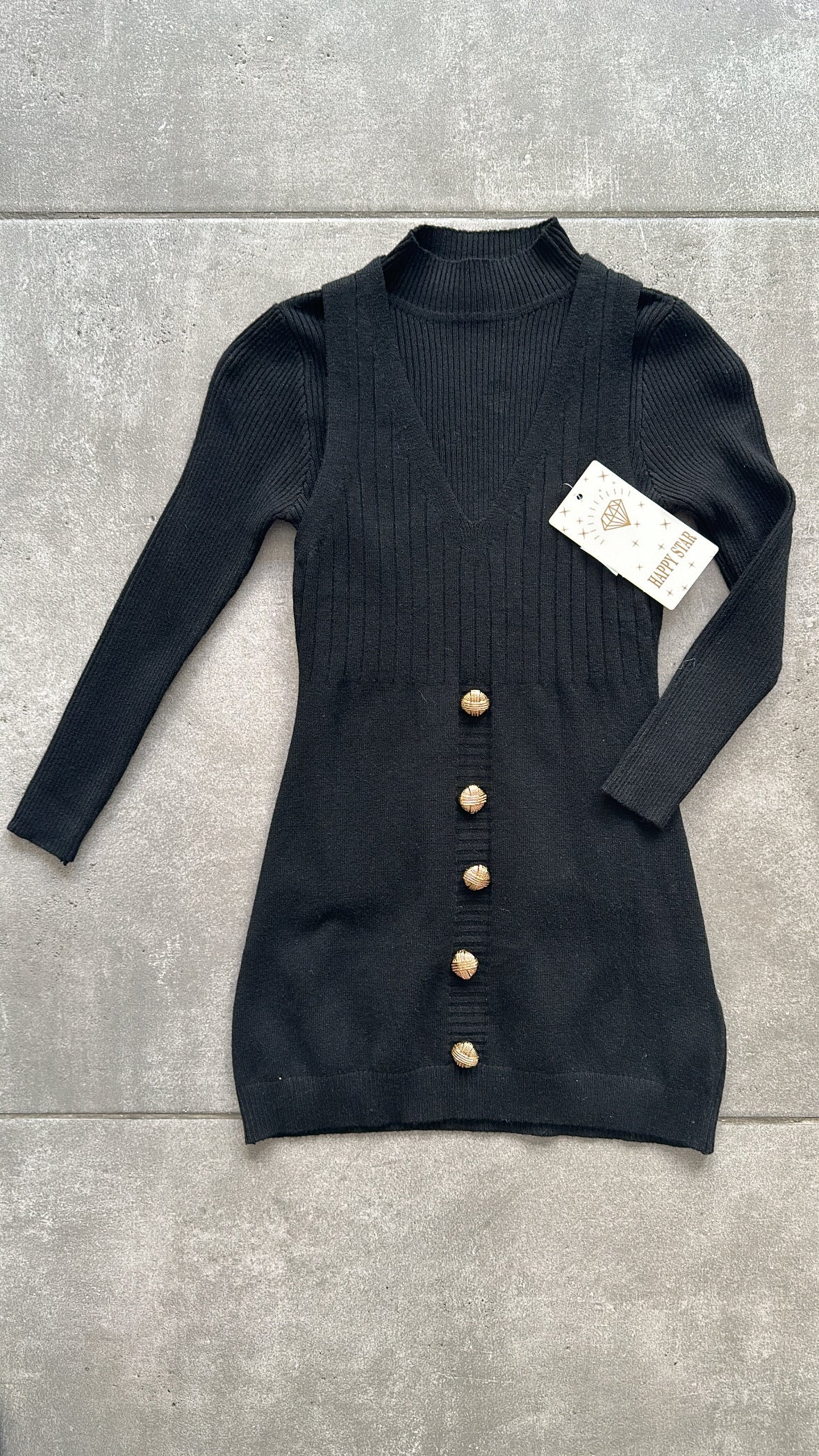 Vestito IN MAGLIA CON LUPETTO 4-14A - NERO