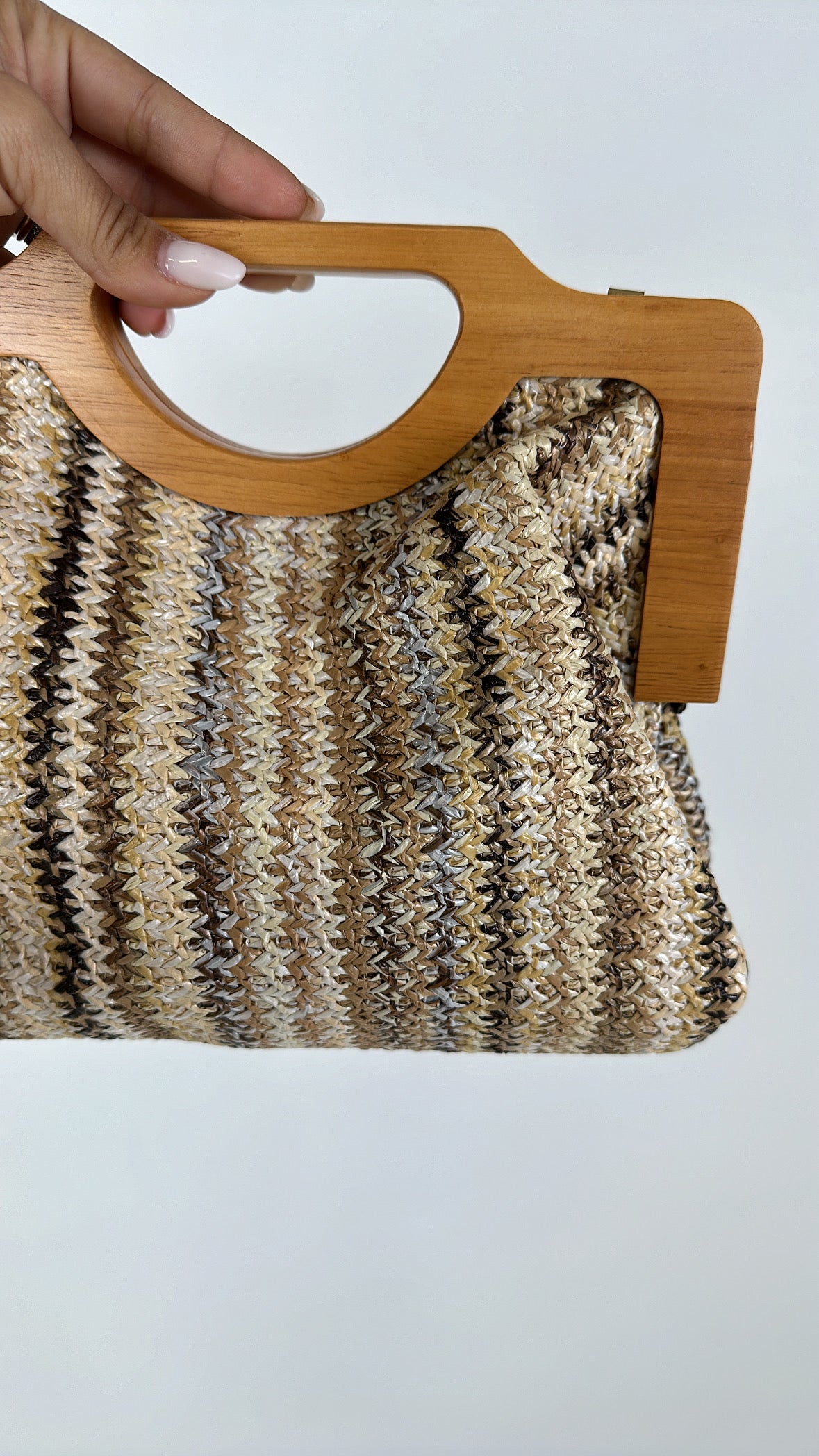 Borsa MANICO IN LEGNO - BEIGE