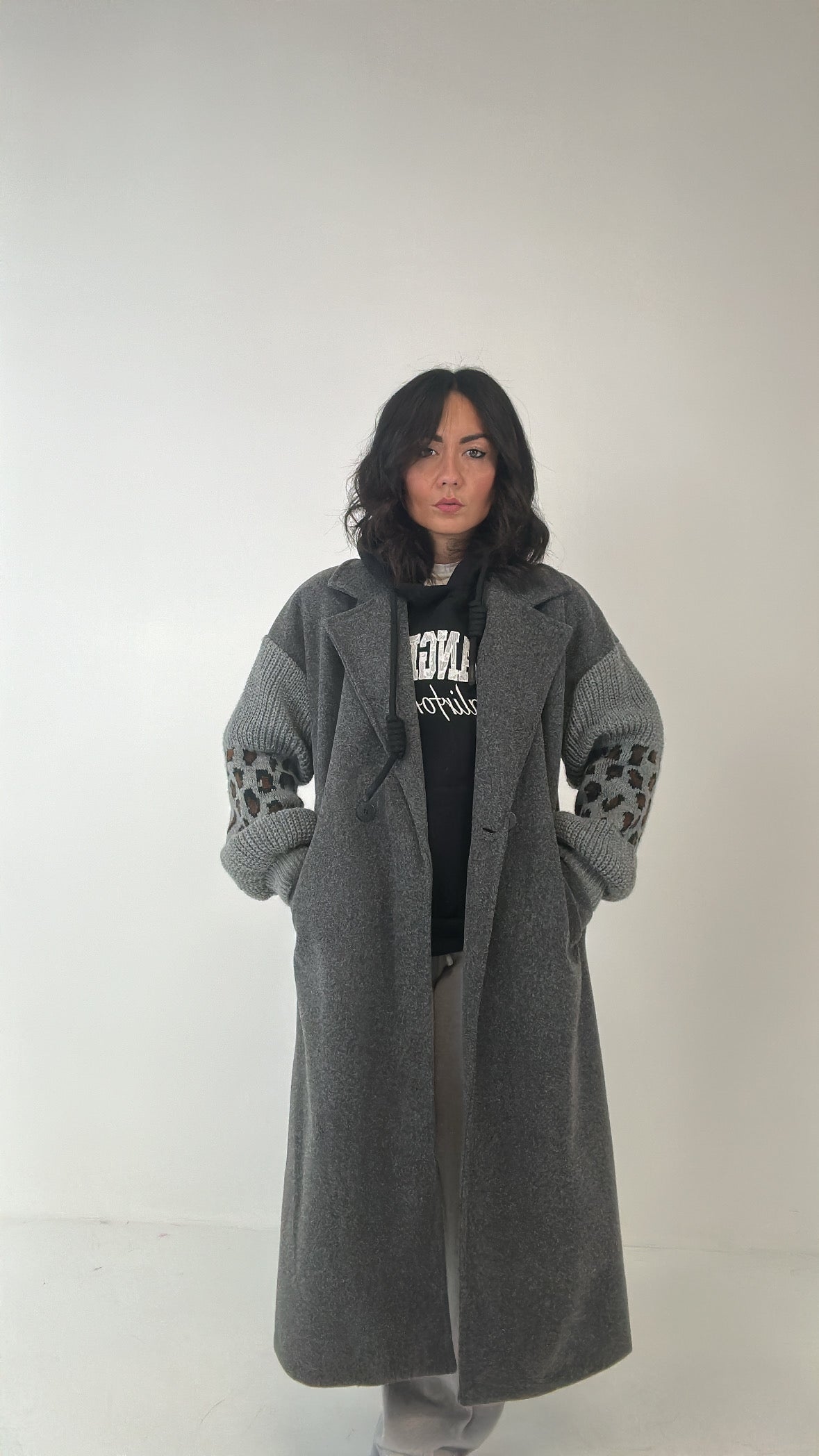 Cappotto MANICA MACULATA - GRIGIO