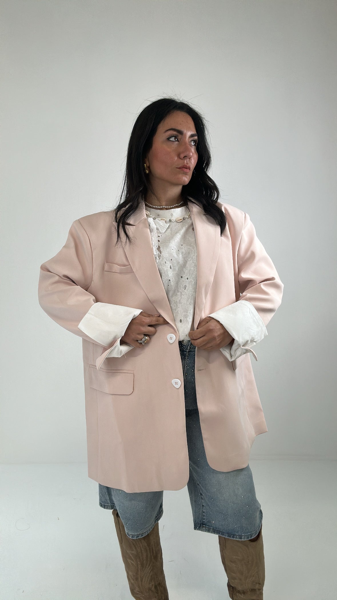 Blazer OVER PIEGA - ROSA CIPRIA
