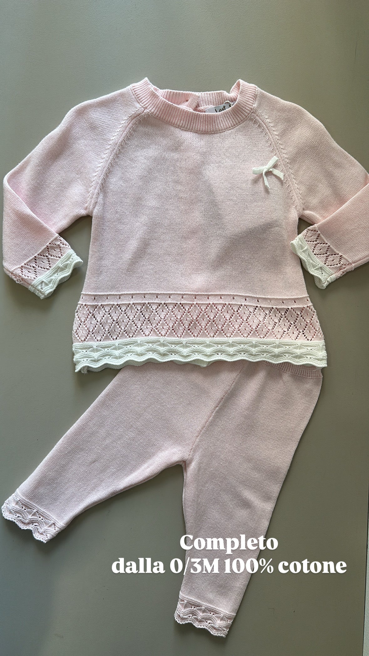 Completo IN FILO FIOCCO 1-12M - ROSA