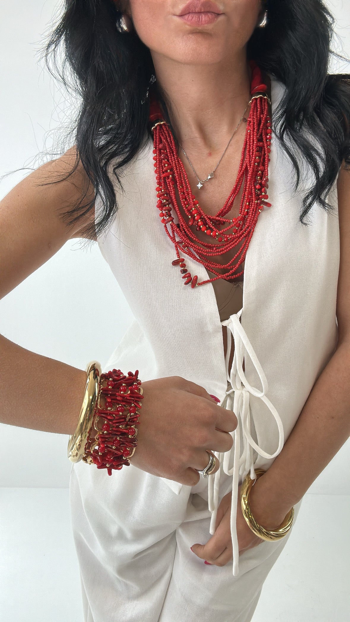 Bracciale CORAL RIGIDO - ROSSO