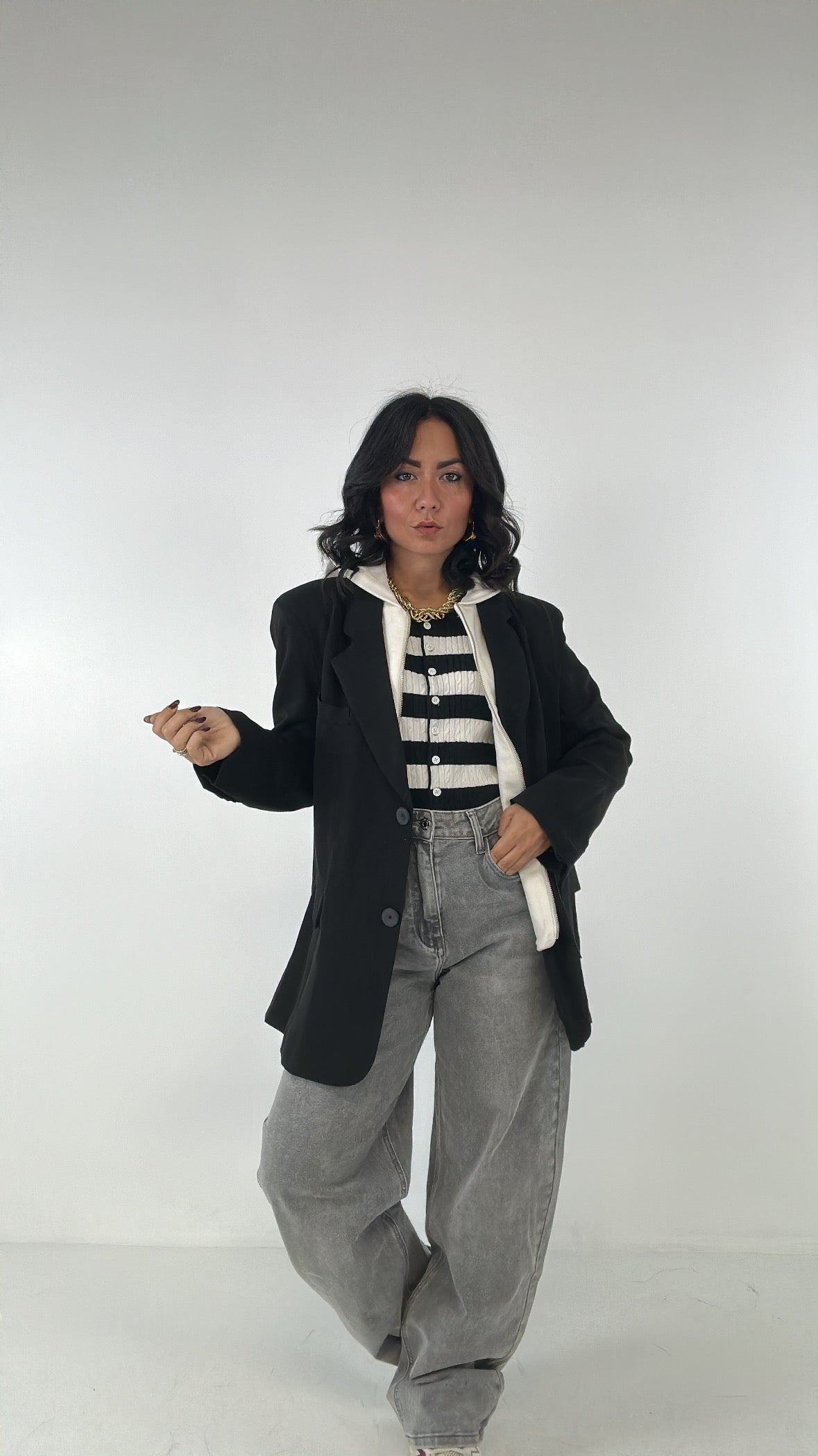 Blazer JUST CON CAPPUCCIO - NERO