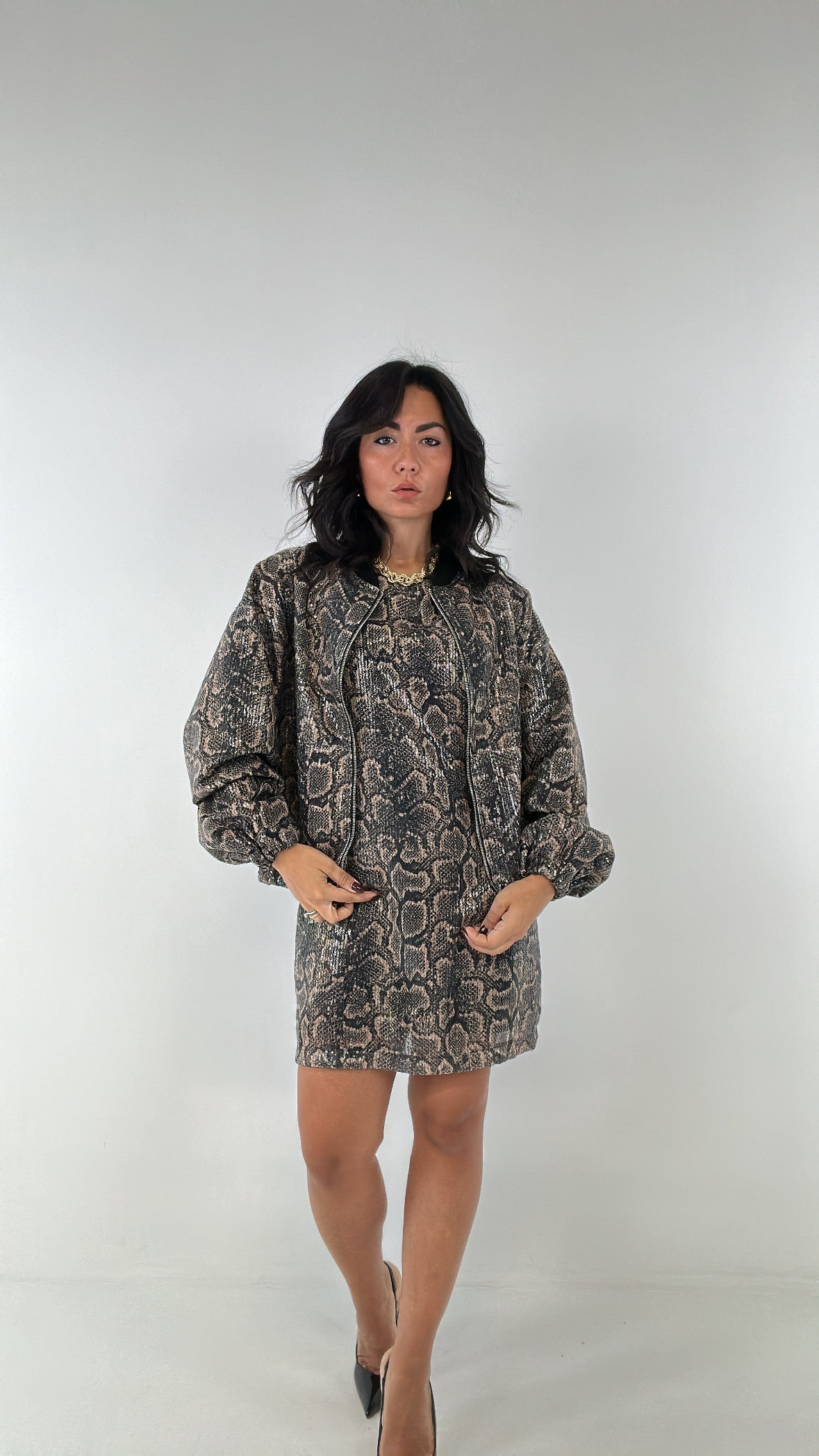 Bomber LUMINA PITONATO - NERO