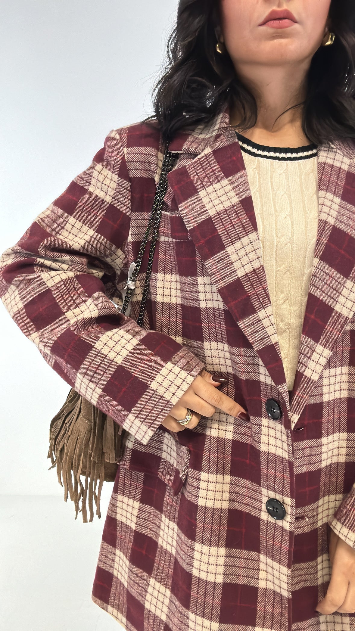 Blazer PANNO QUADRI - BORDEAUX