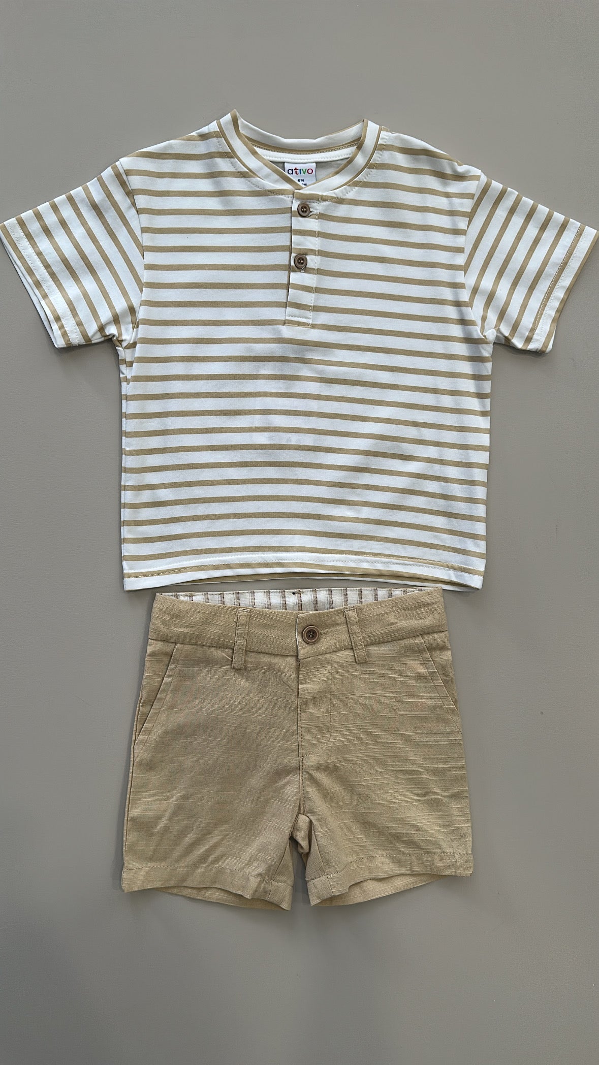 Completo RIGHE FIND YOUR 6-36M - BEIGE