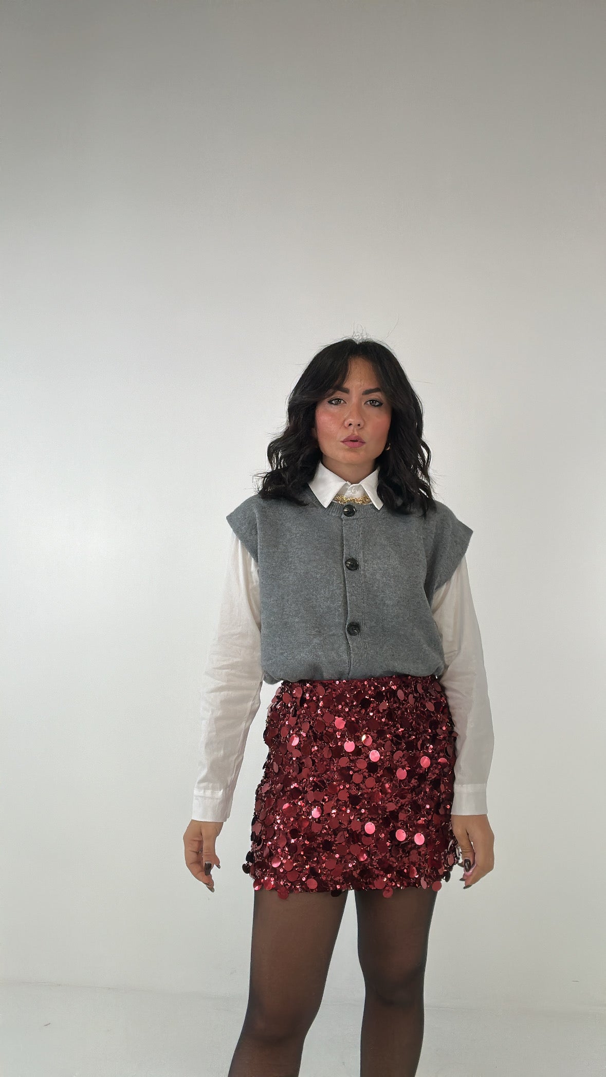 Gonna MACROPAILLETTES - BORDEAUX