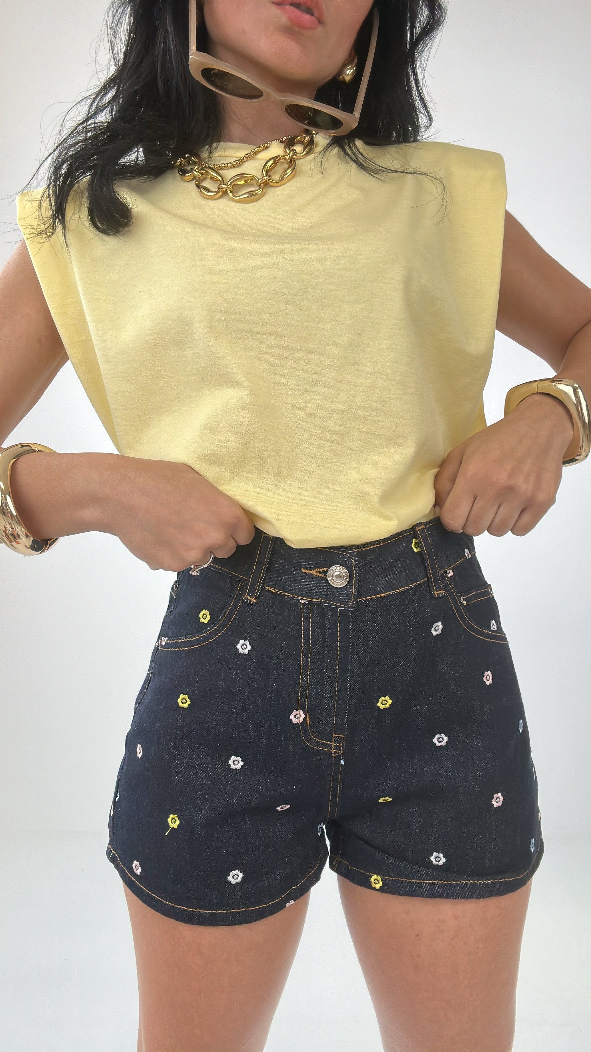 Shorts FIORELLINI COLORATI - JEANS