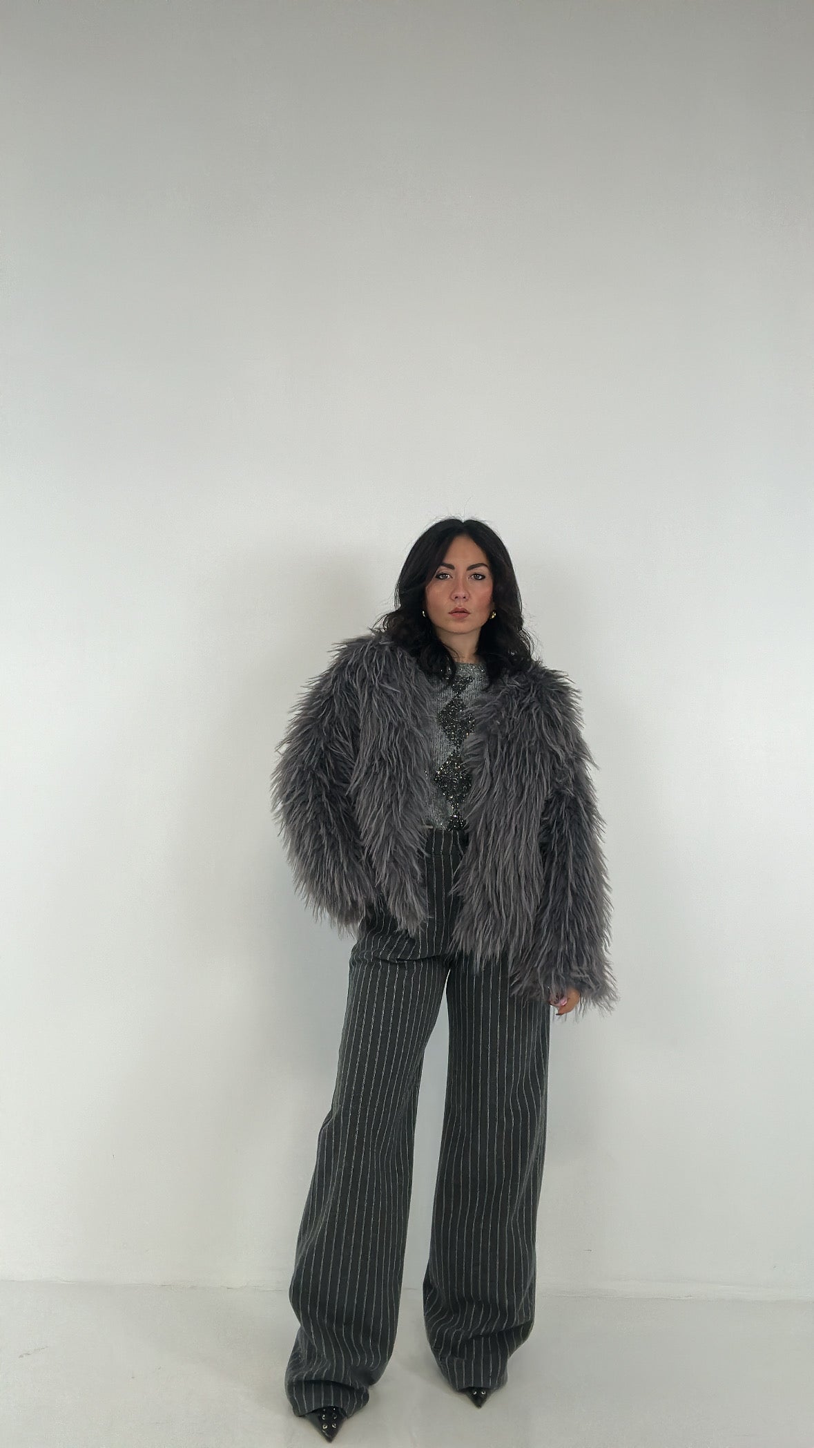 Pantalone IN PANNO GESSATO - GRIGIO